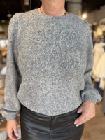 Red Button Sweater RB Logo - Grey Melange