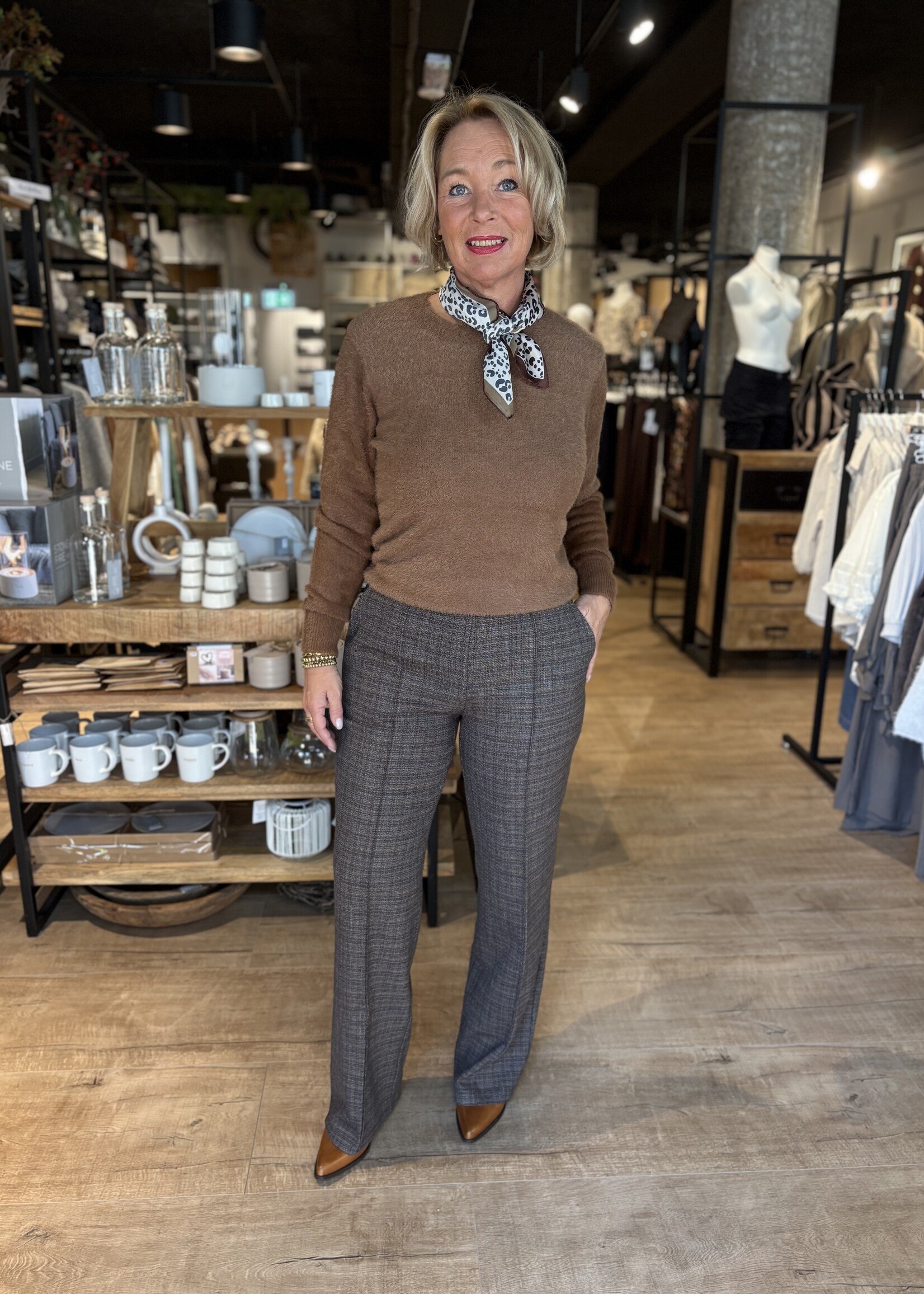 Red Button Broek Colette Fancy Tweed - Mud