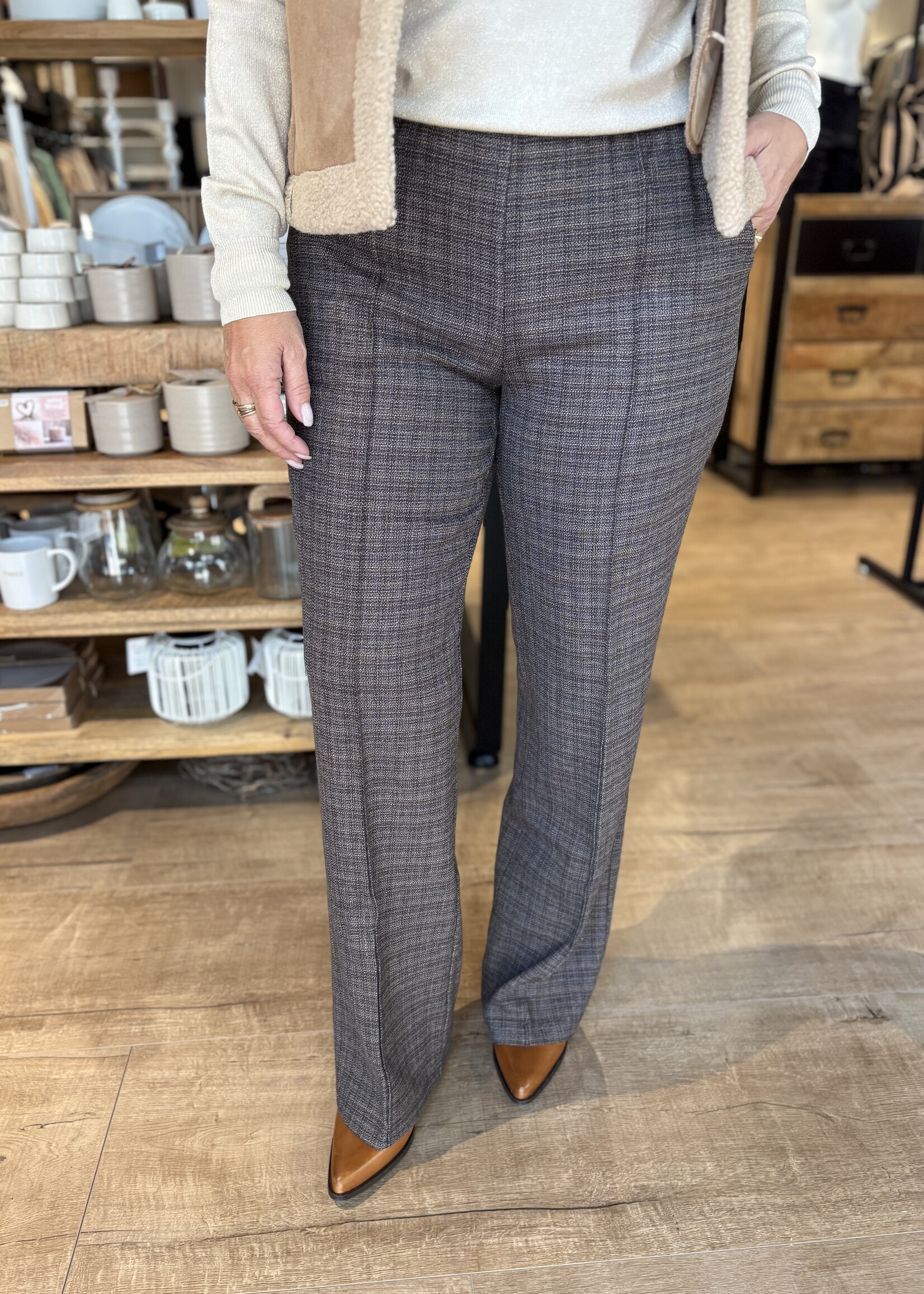 Red Button Broek Colette Fancy Tweed - Mud