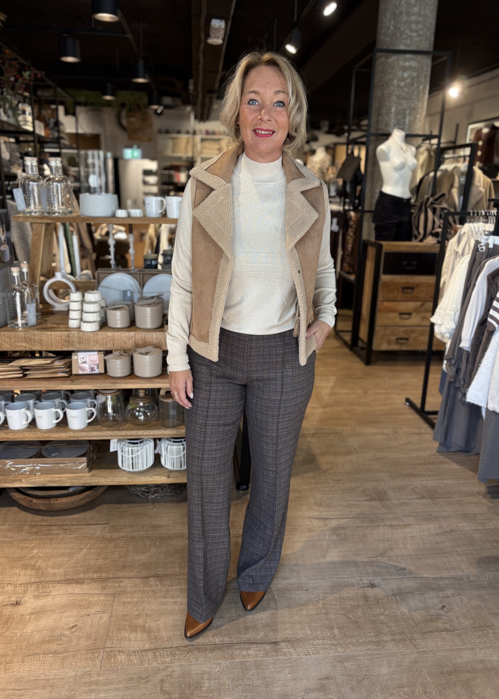 Red Button Broek Colette Fancy Tweed - Mud