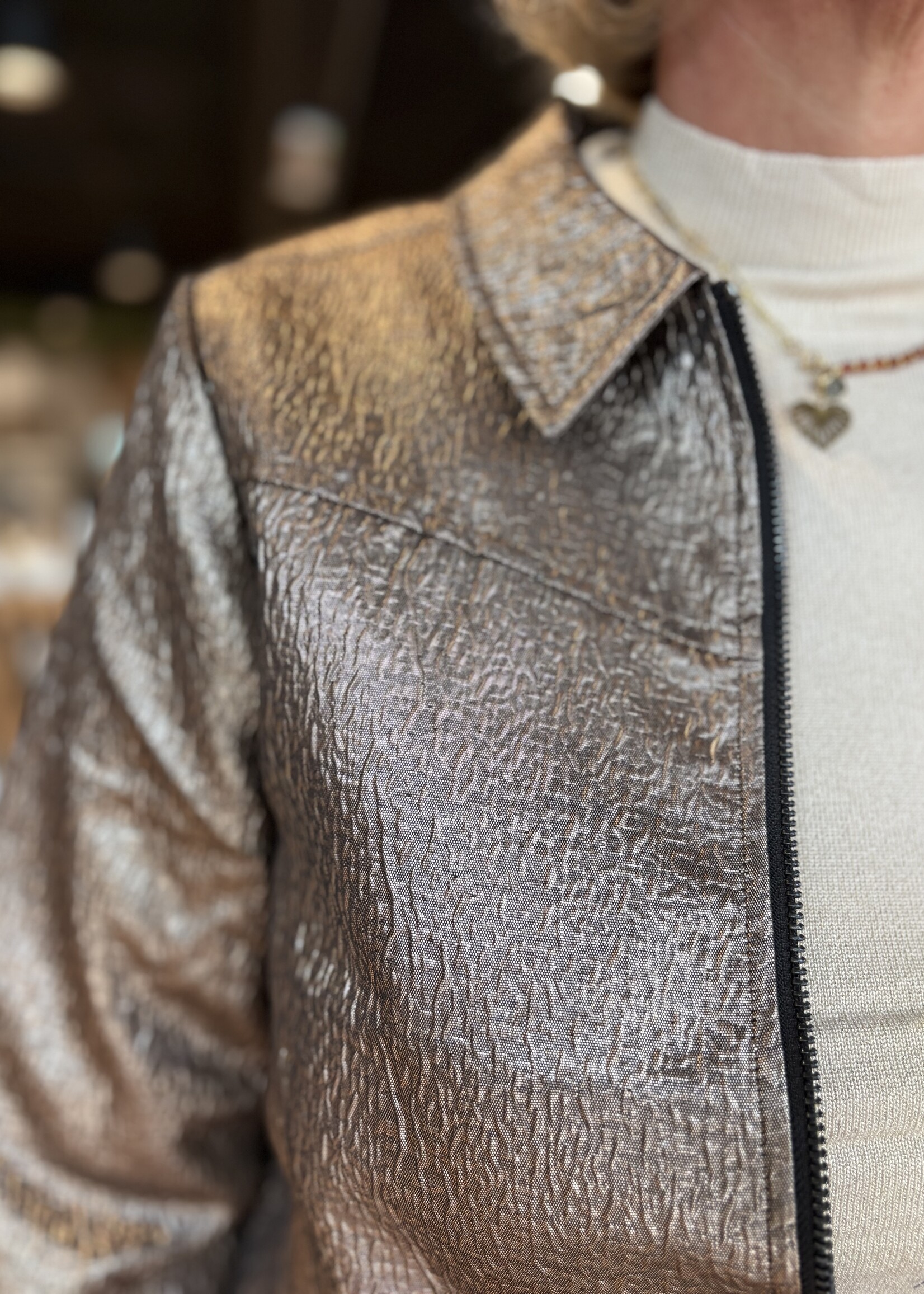 Red Button Bomber Metallic - Coppergold