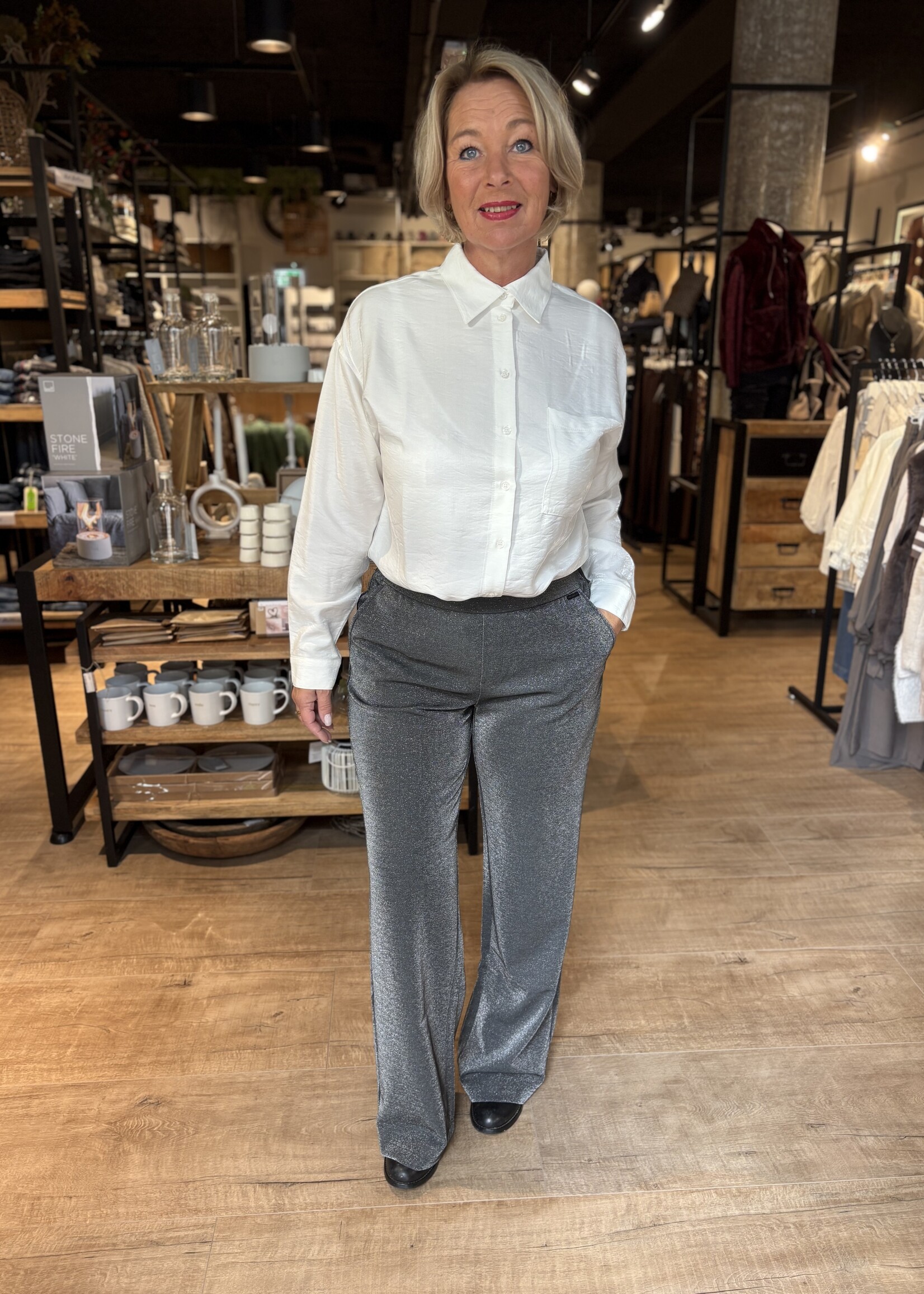 Red Button Broek Claudette Lurex - Lava