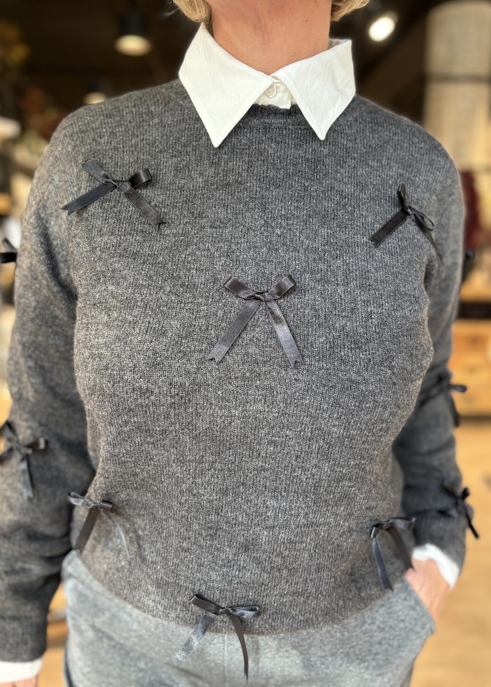 Sophia Perla Trui Marit Strik - Grey