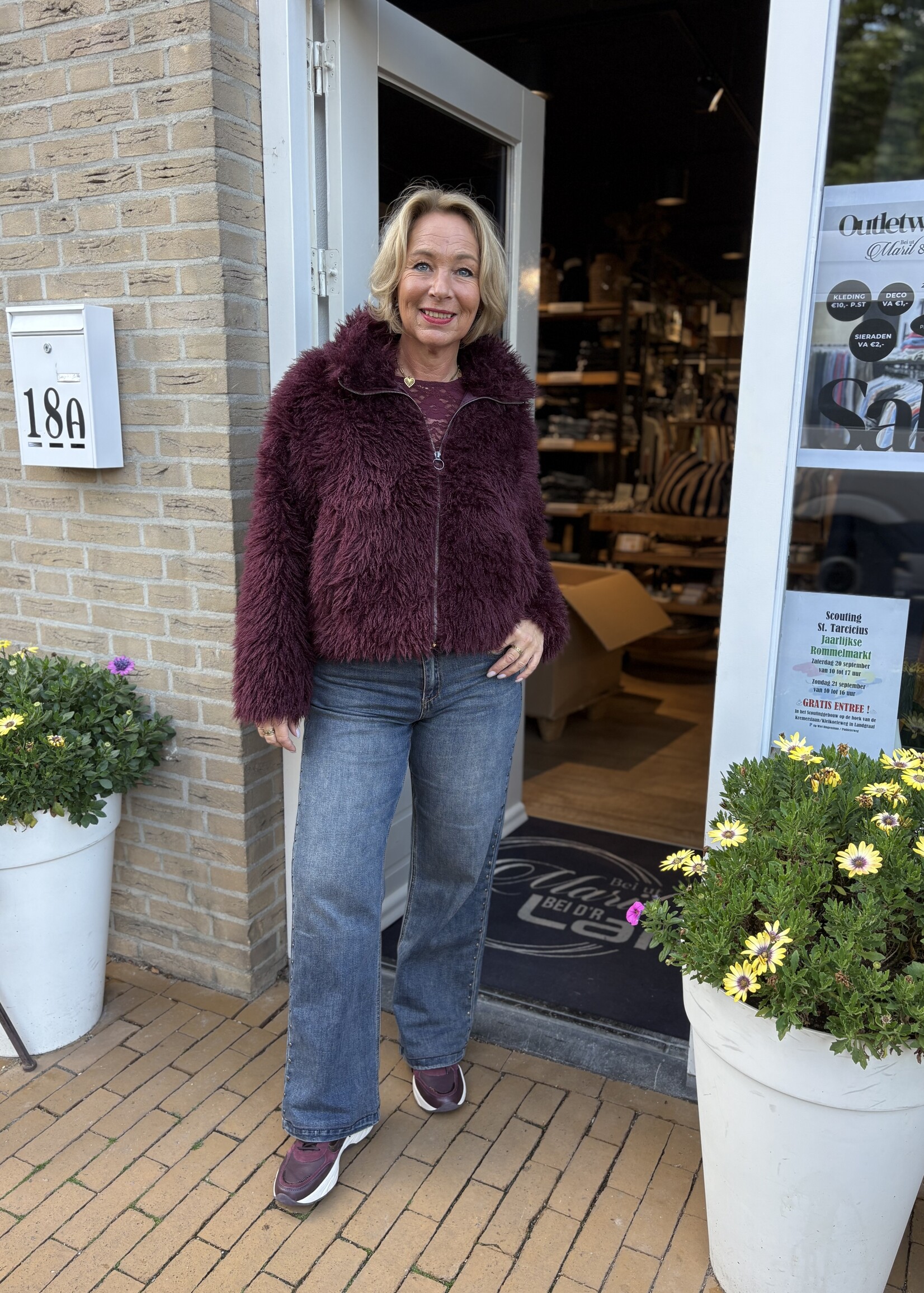 Freequent Jacket Fine Fauz Fur - Port Royale