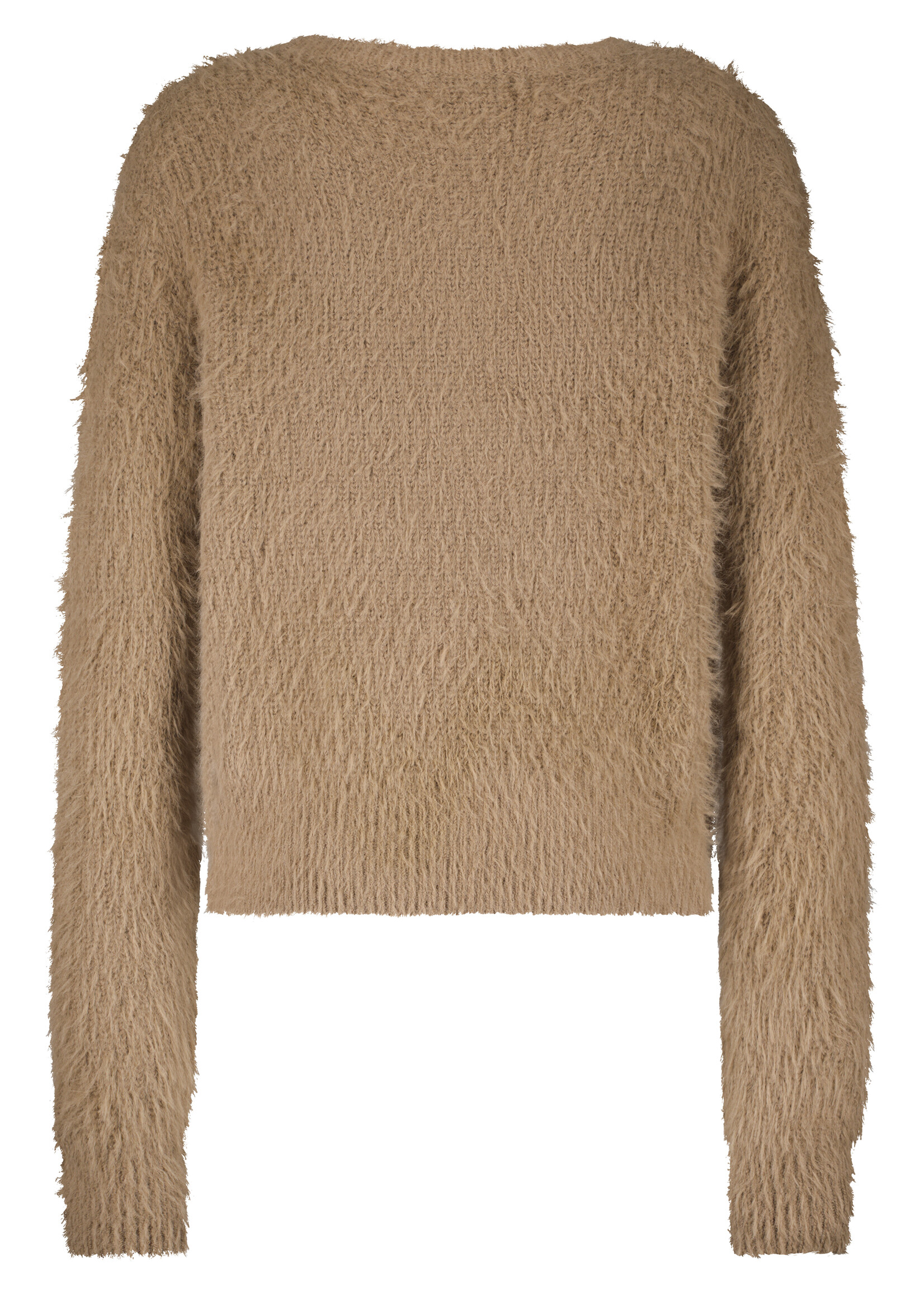 Red Button Vest Fuzzy - Almond