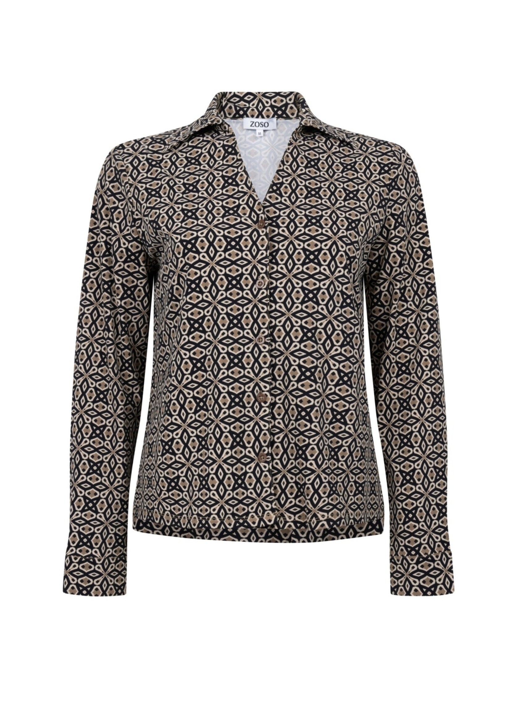 ZOSO Blouse Travel Jolene - Black Camel