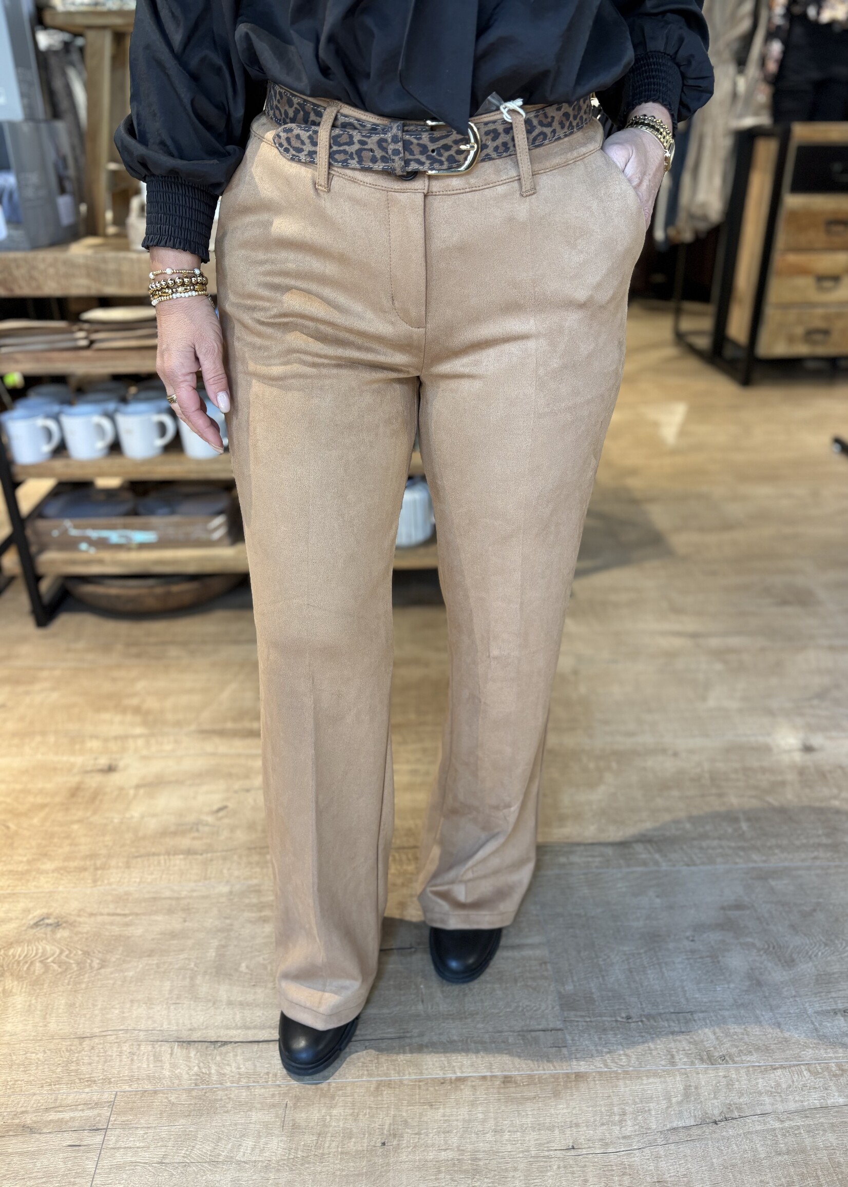 Red Button Broek Claudette Faux Suede