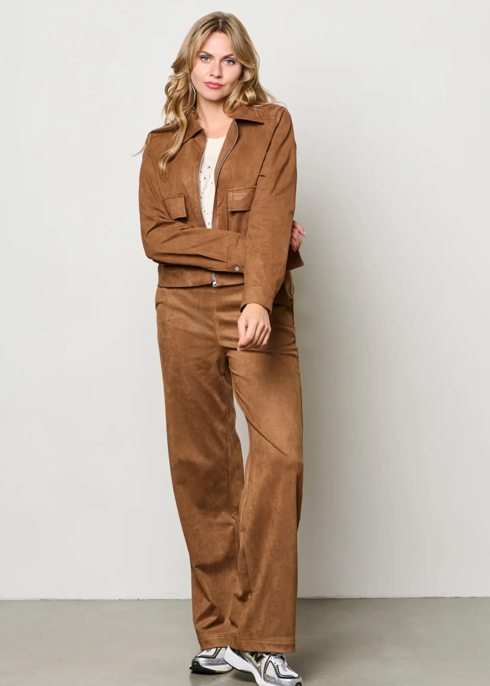 &Co Woman Broek Hazel Suedine - Caramel