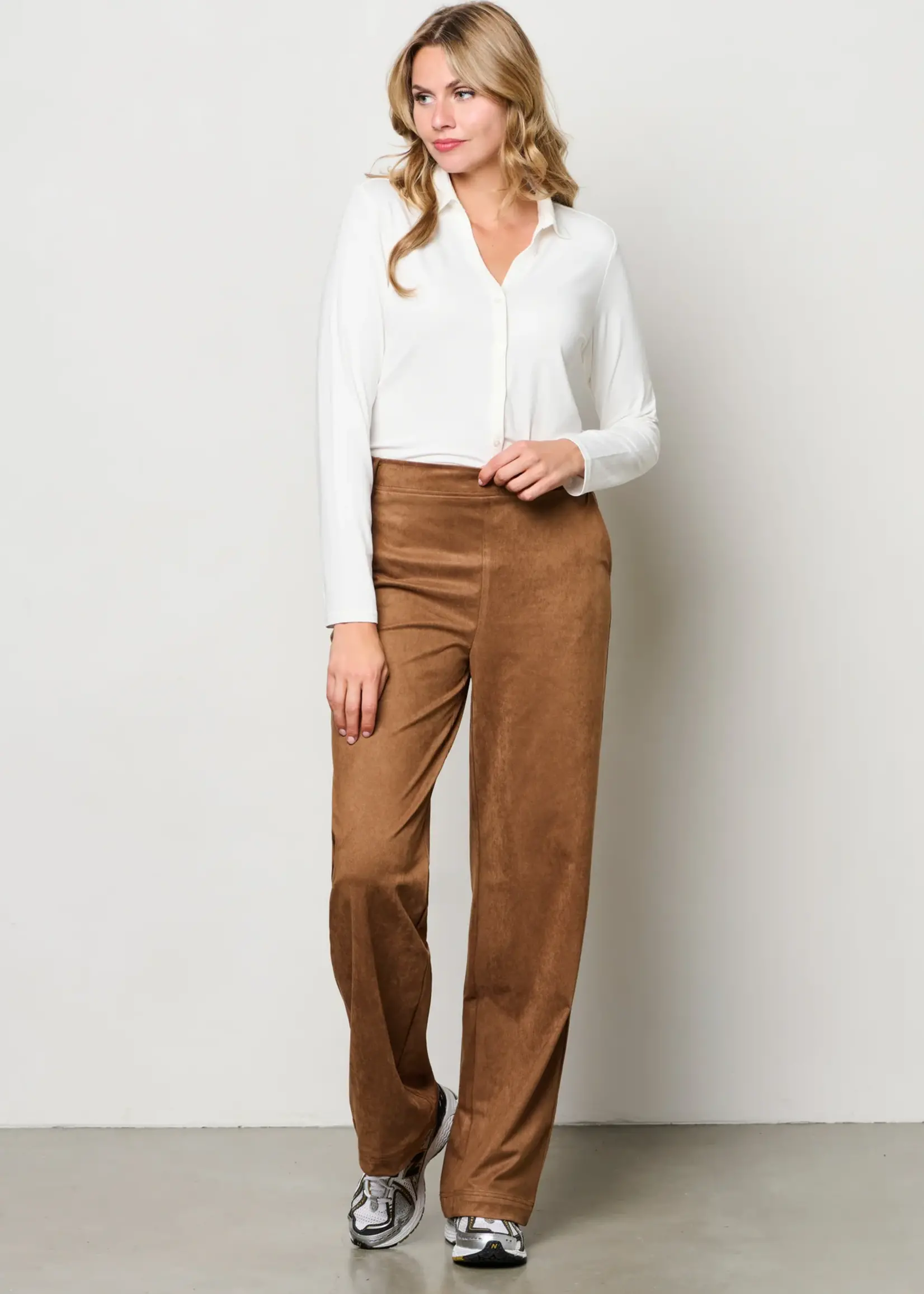 &Co Woman Broek Hazel Suedine - Caramel