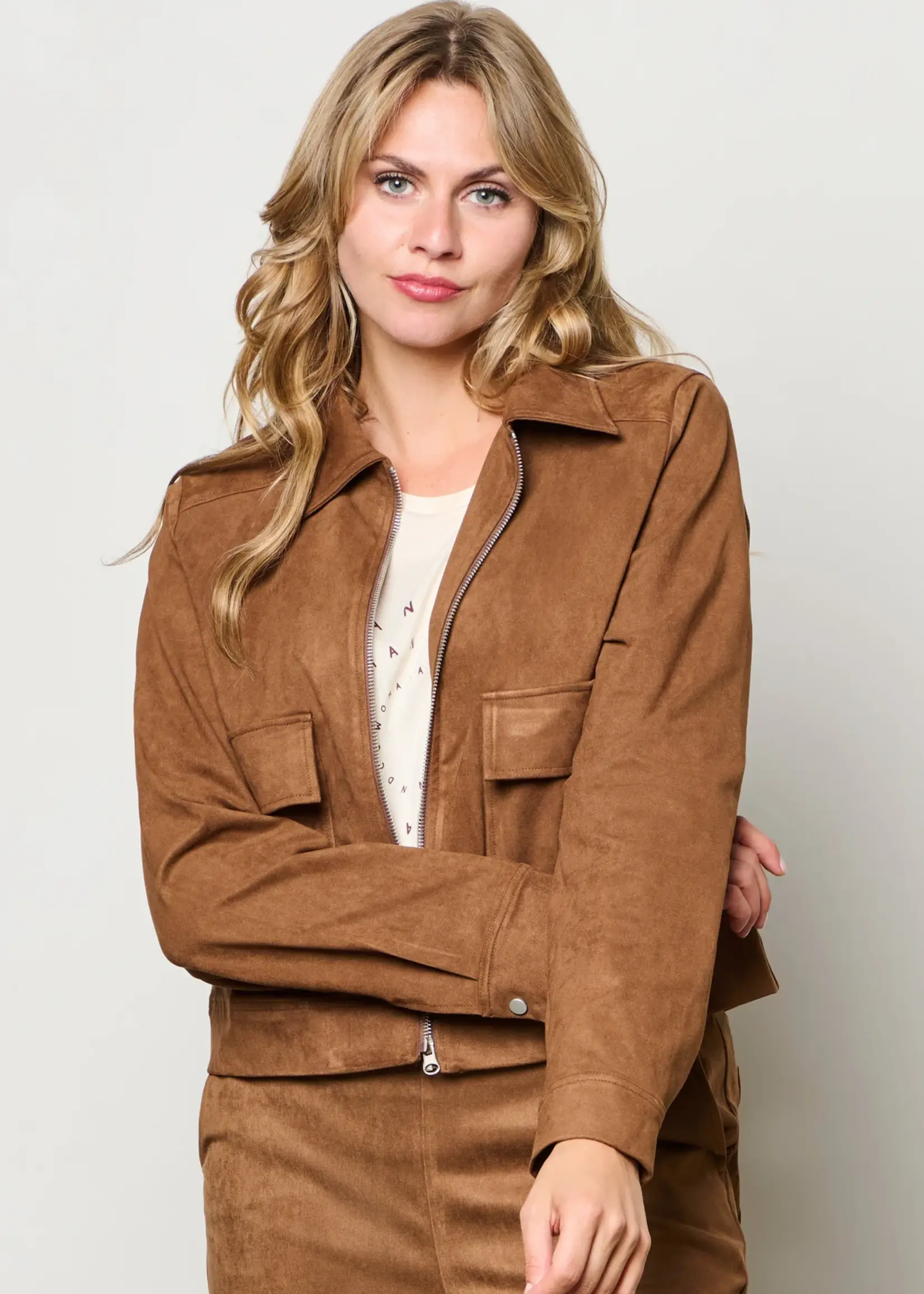 &Co Woman Jacket Hazel Suedine - Caramel