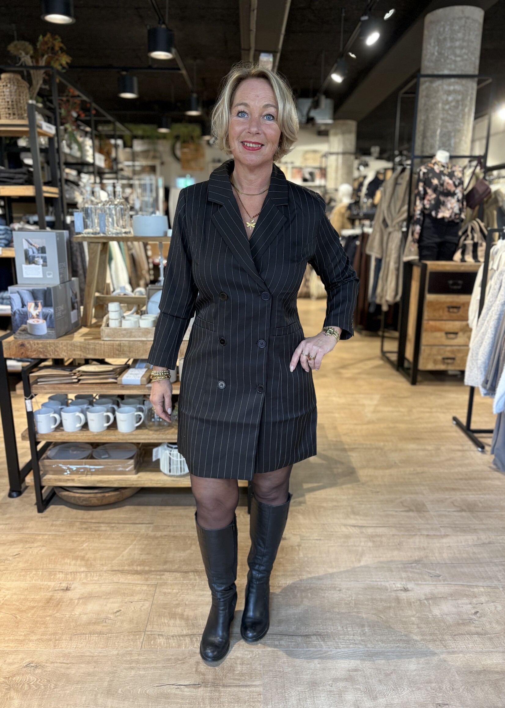 ZEZE Blazer Dress Bella - Black Stripe