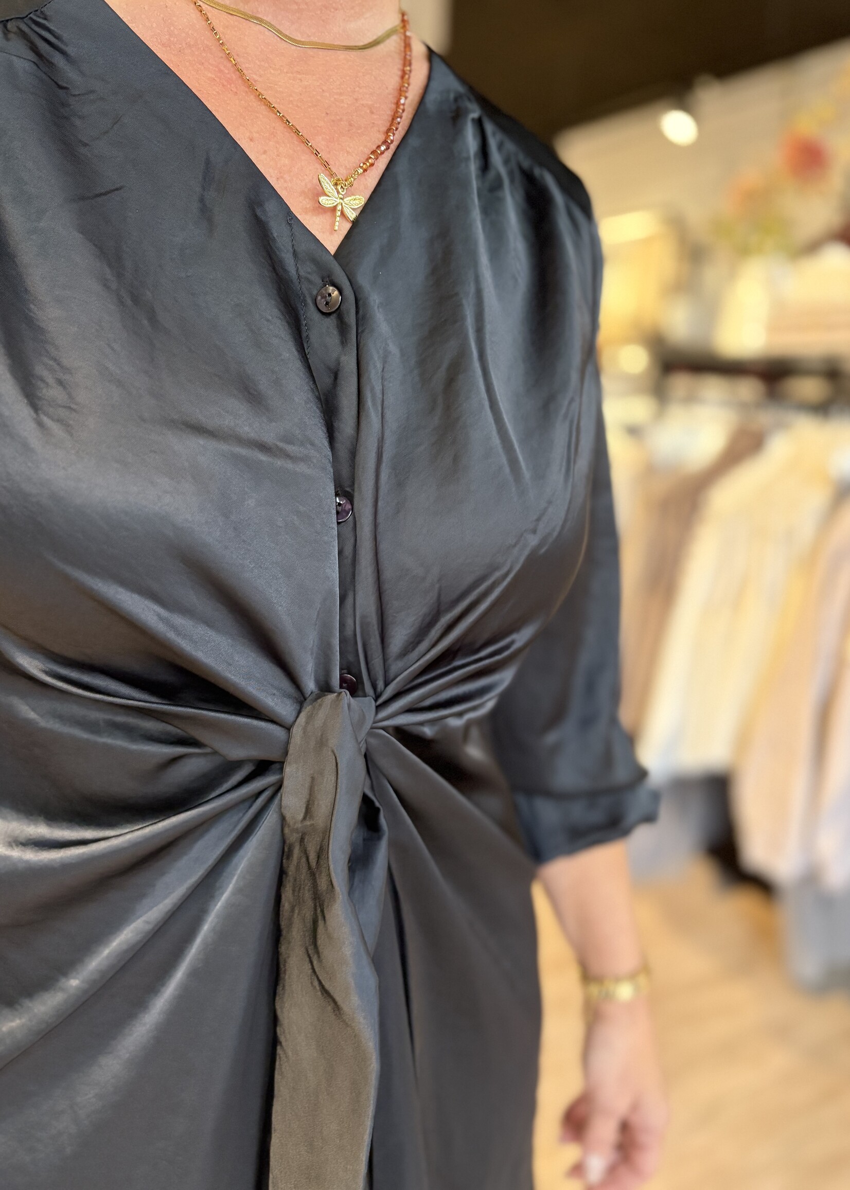 Freequent Dress Dove Sateen - Black