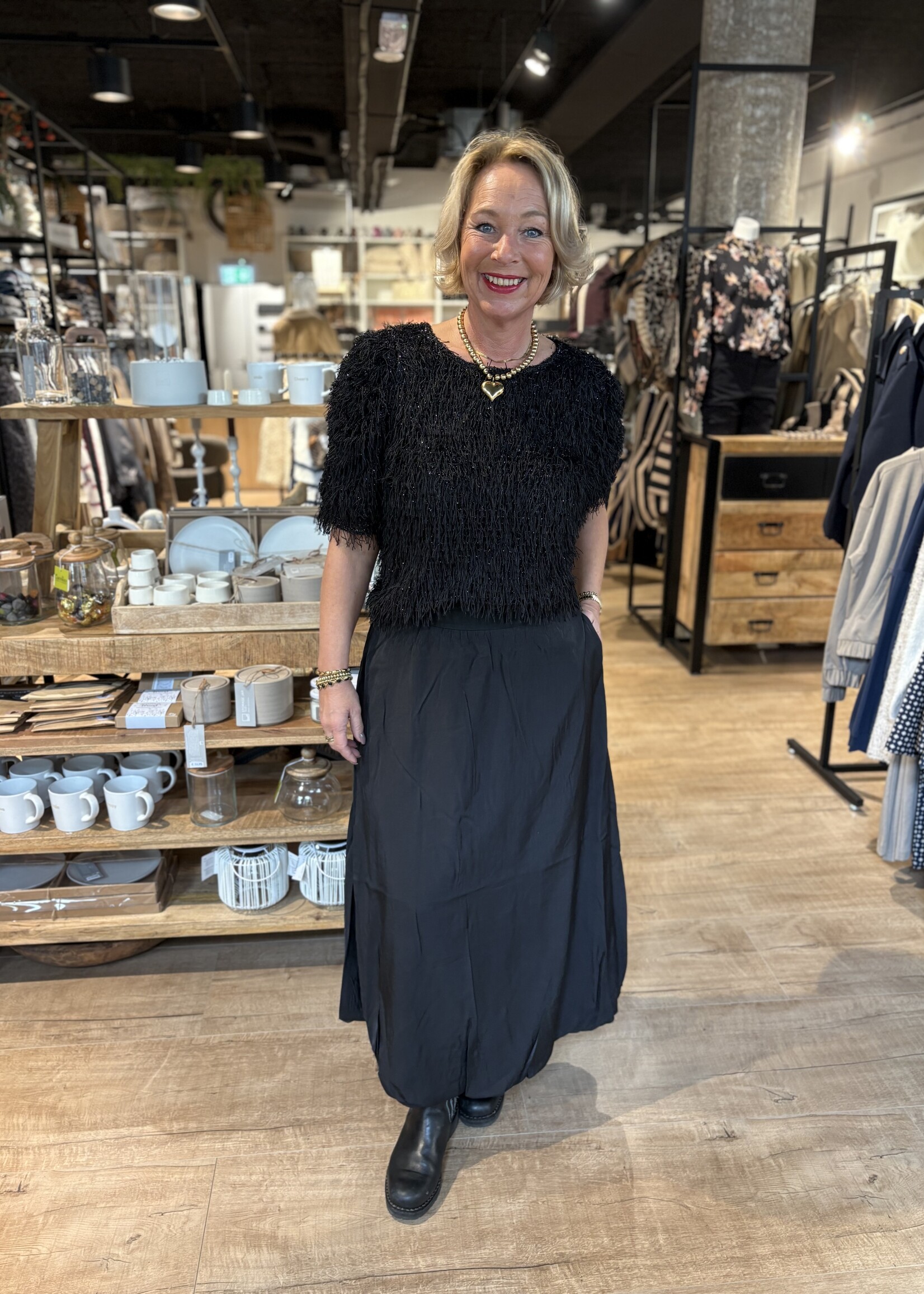 Freequent Blouse Marlin Fringe - Black