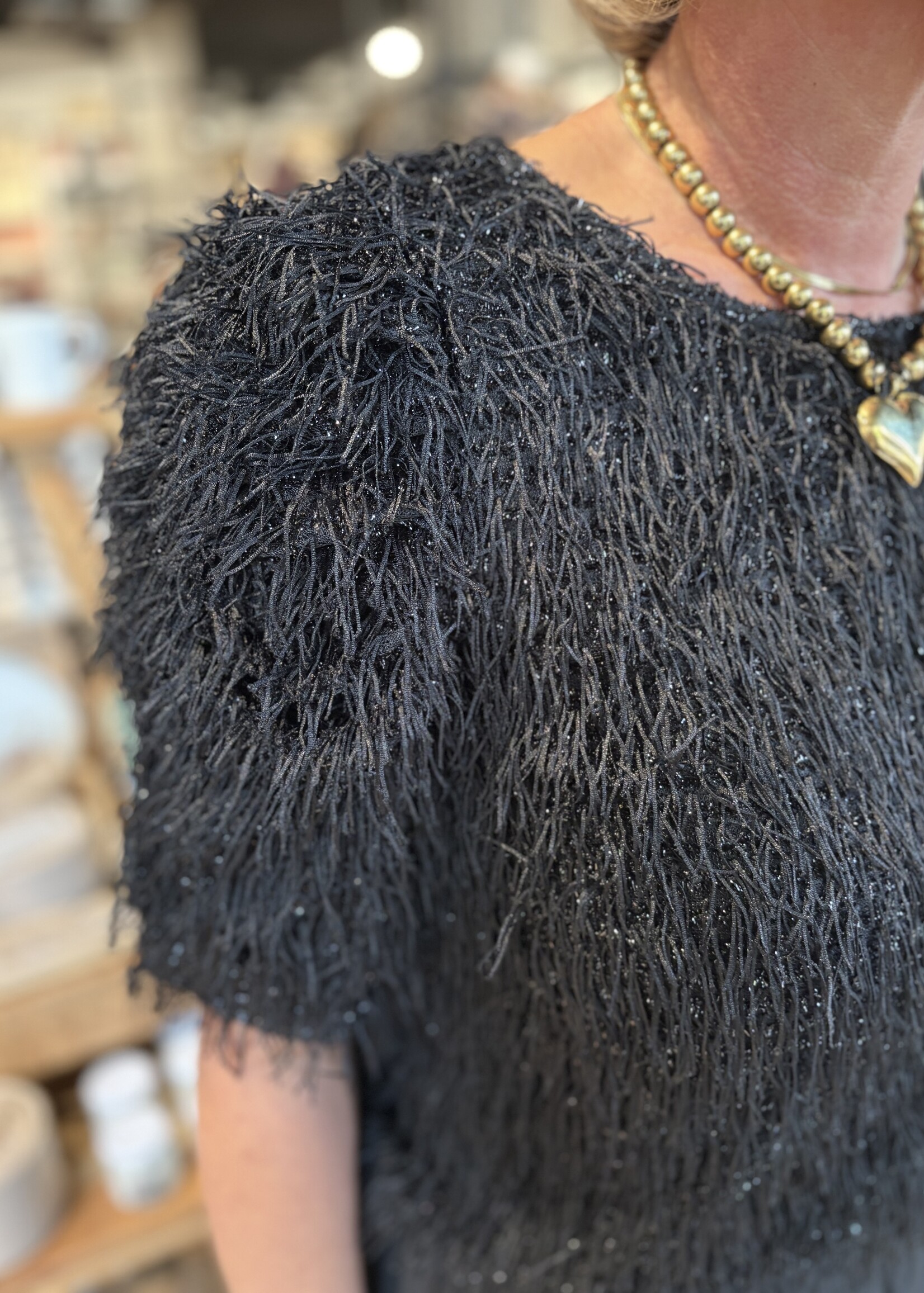 Freequent Blouse Marlin Fringe - Black