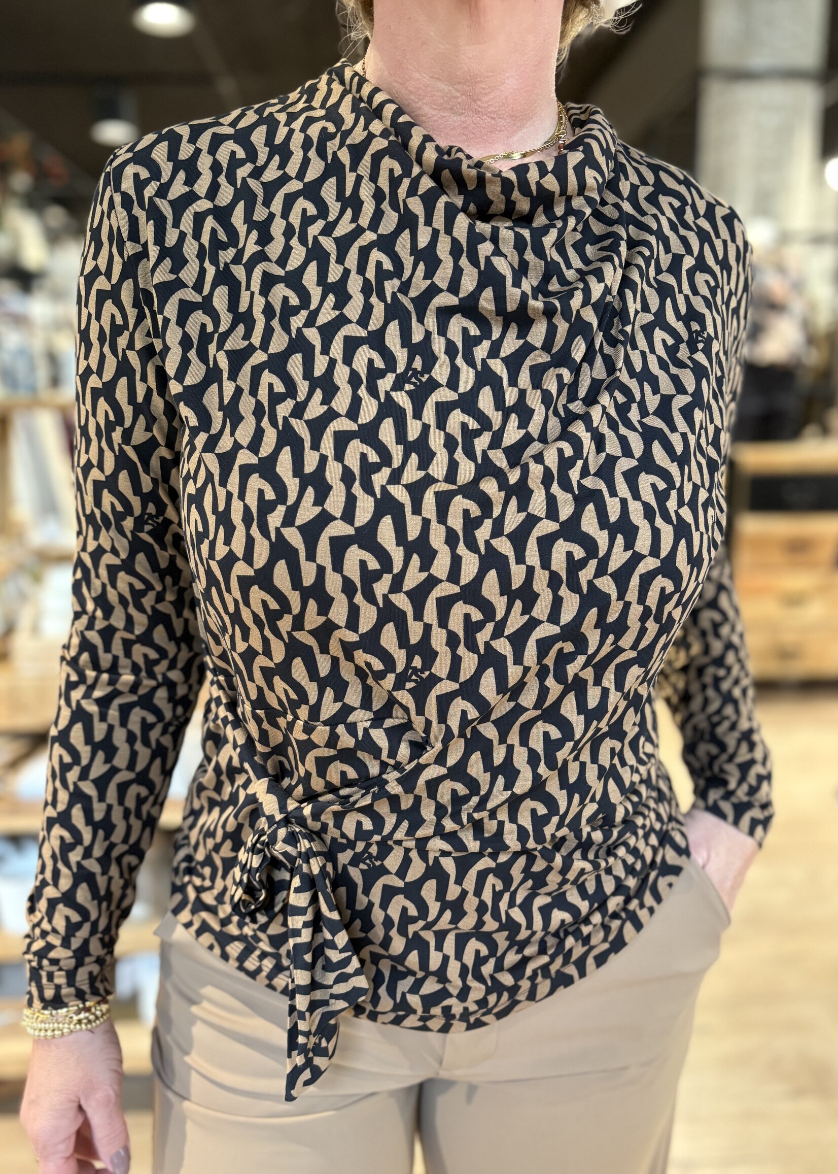 ZOSO Blouse Viscose Erica - Camel Black