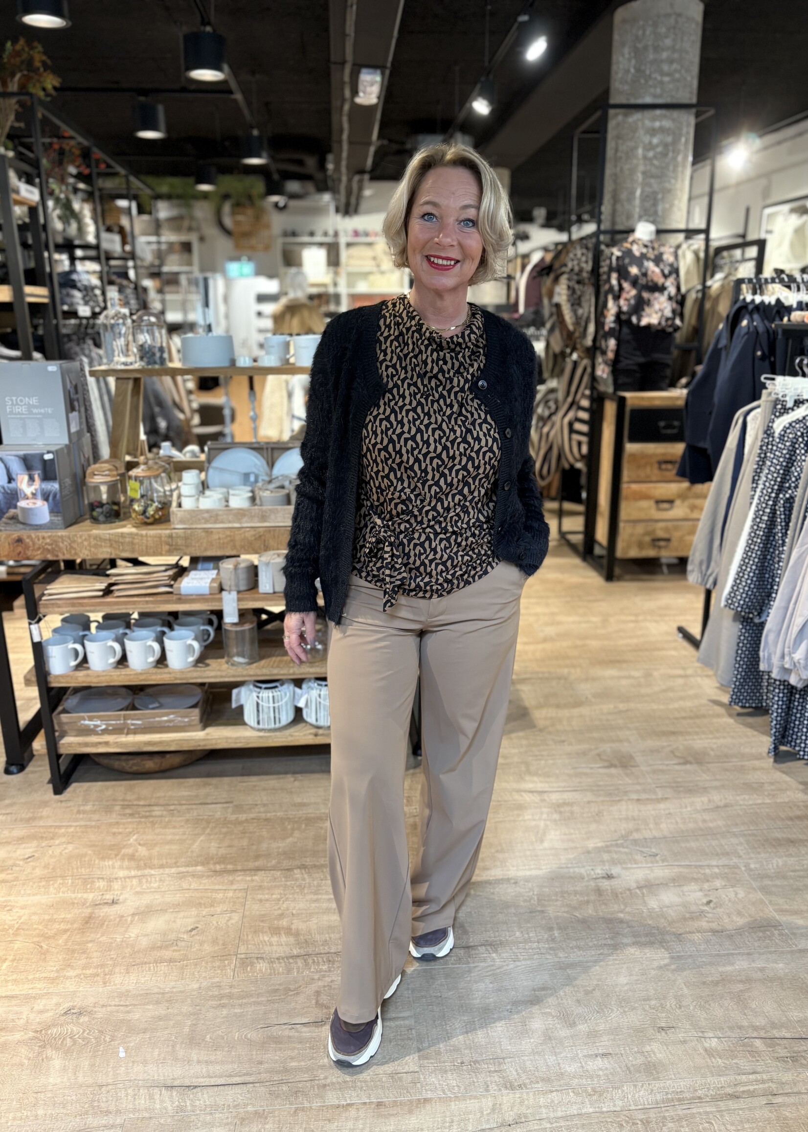 ZOSO Blouse Viscose Erica - Camel Black