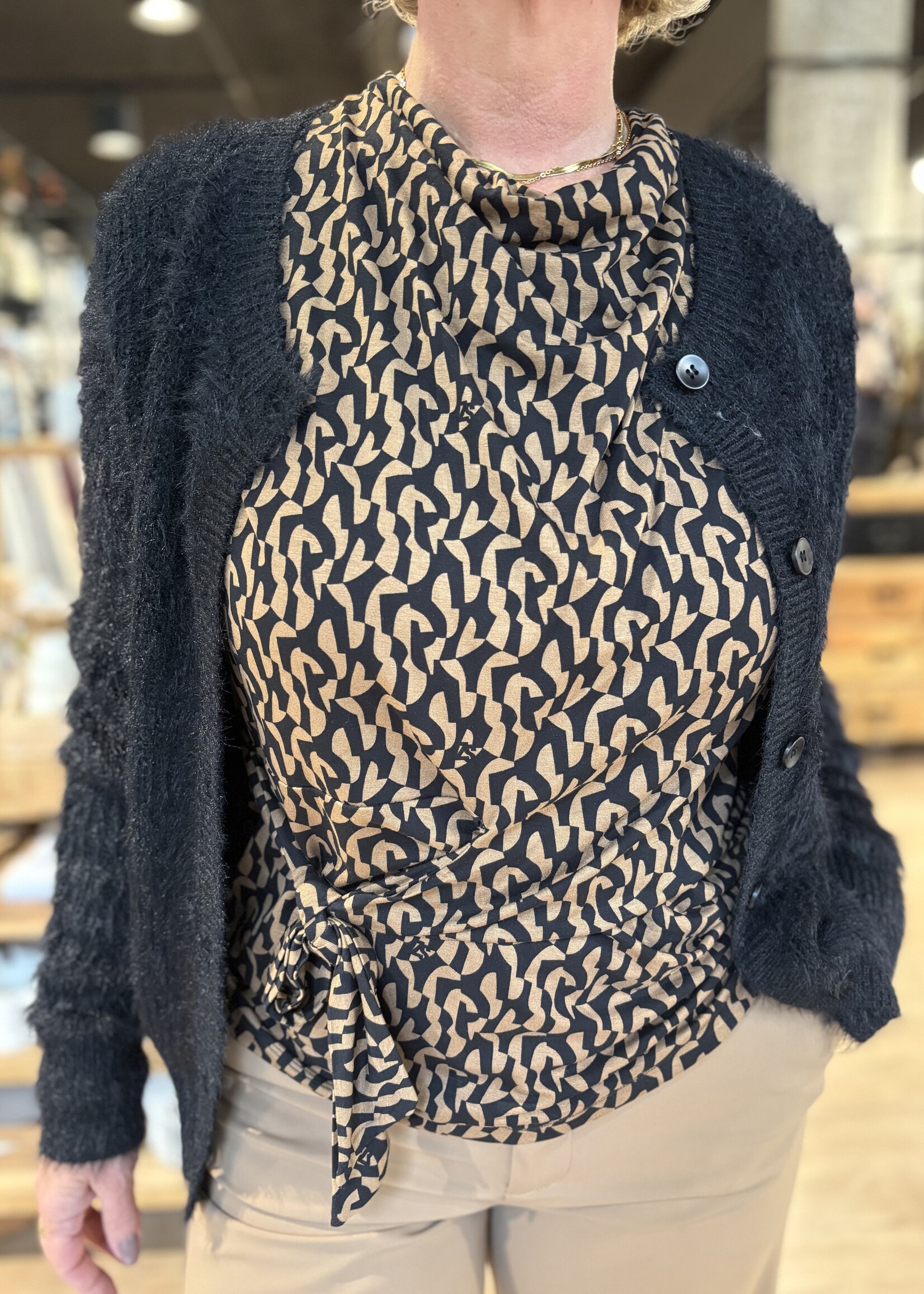 ZOSO Blouse Viscose Erica - Camel Black