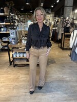 Red Button Blouse Estelle Bow Sparkle - Black