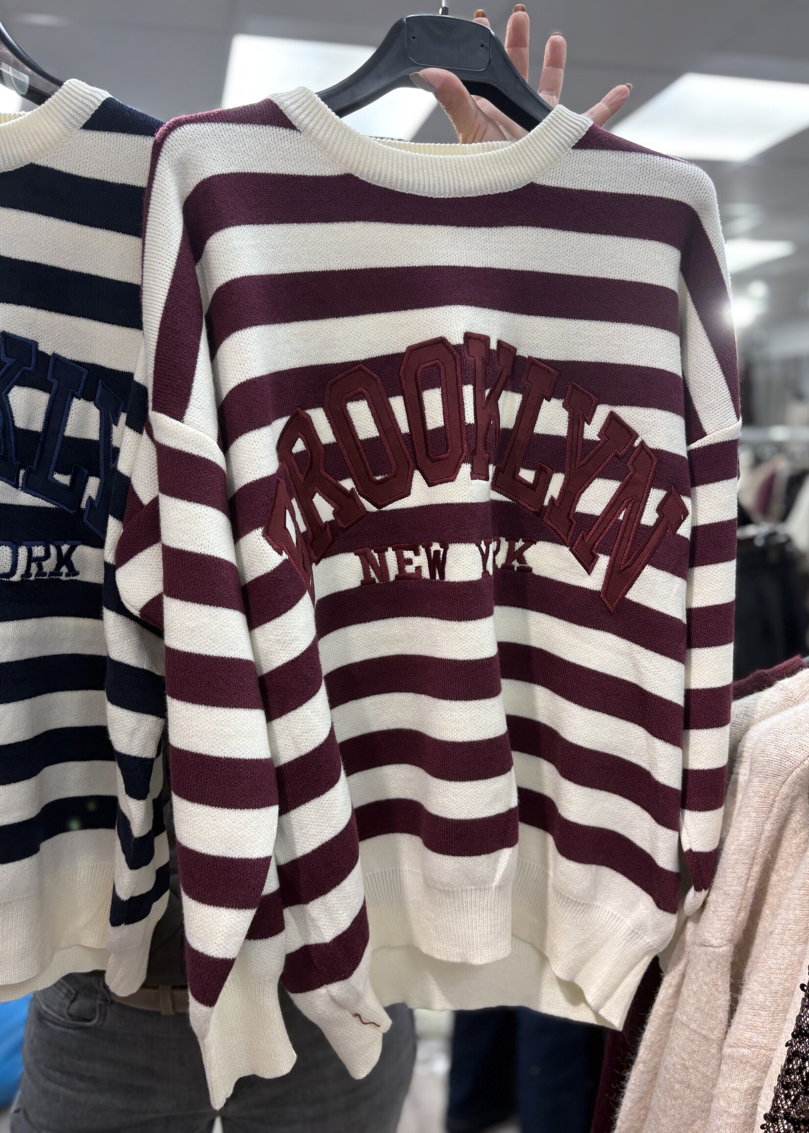 Bei ut Maril & Bei d'r Lars Trui Brooklyn Streep - Bordeaux (one size)