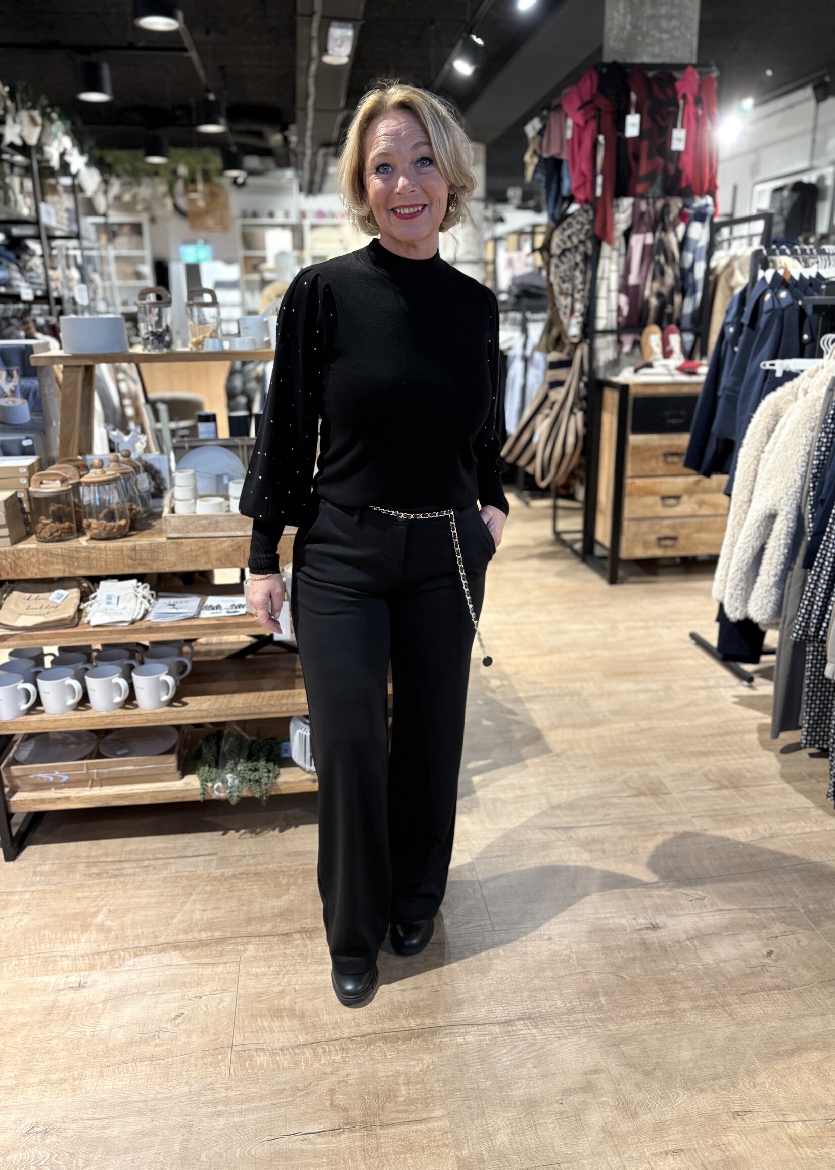 Freequent Broek Nanni Wide Leg - Zwart