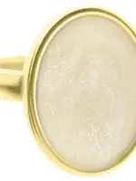 QOSS Ring Diede Ovaal Goud - Creme
