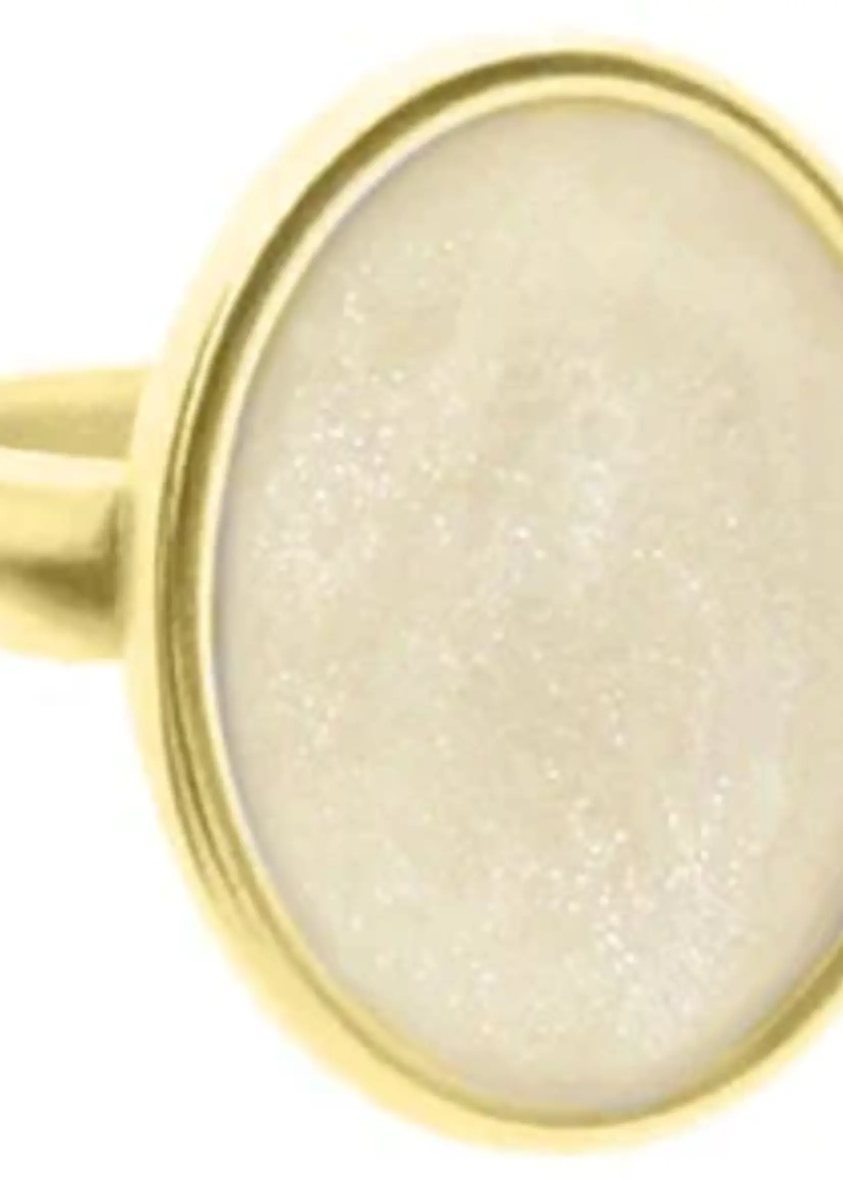 QOSS Ring Diede Ovaal Goud - Creme