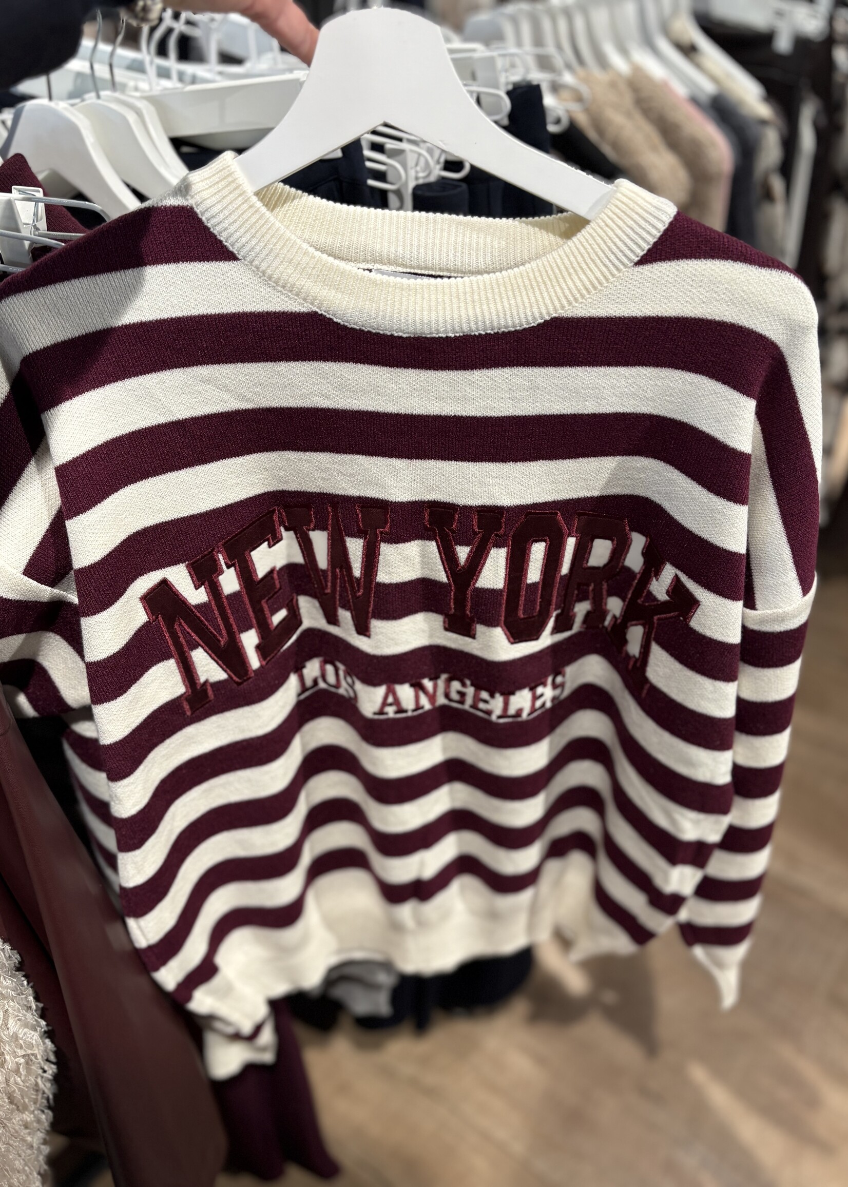 Bei ut Maril & Bei d'r Lars Trui Brooklyn Streep - Bordeaux (one size)