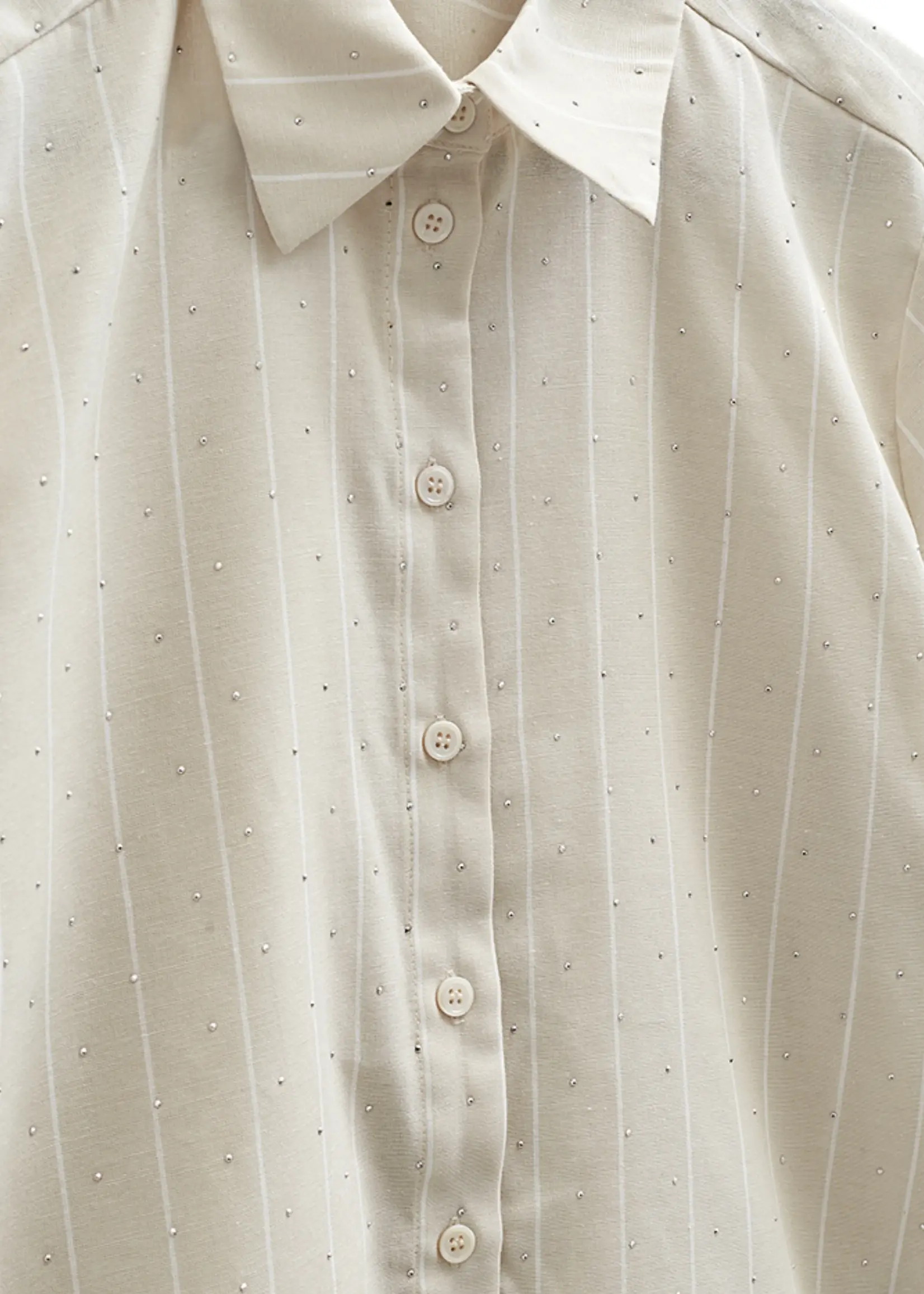 Freequent Shirt Solly Striped - Moonbeam Offwhite