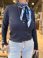 Freequent Trui Katie Gold Button - Navy