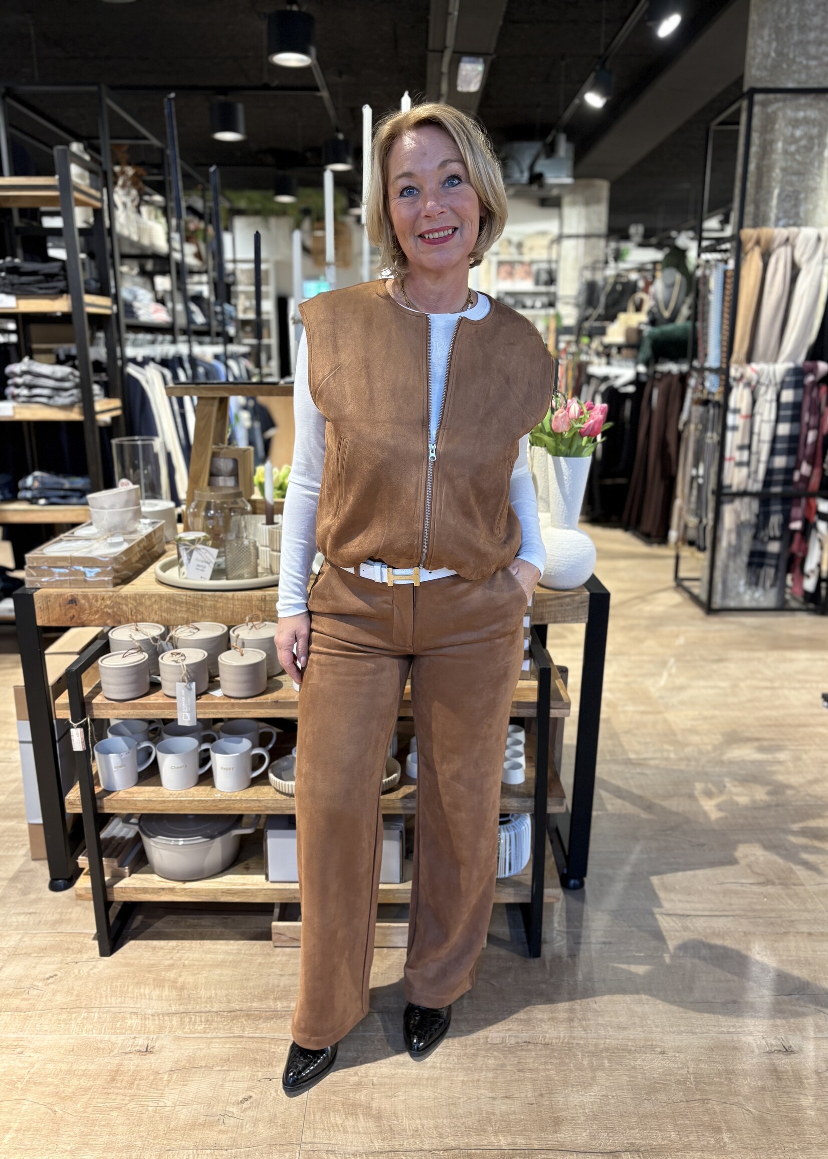 Freequent Gilet Duva Fake Suede - Trush