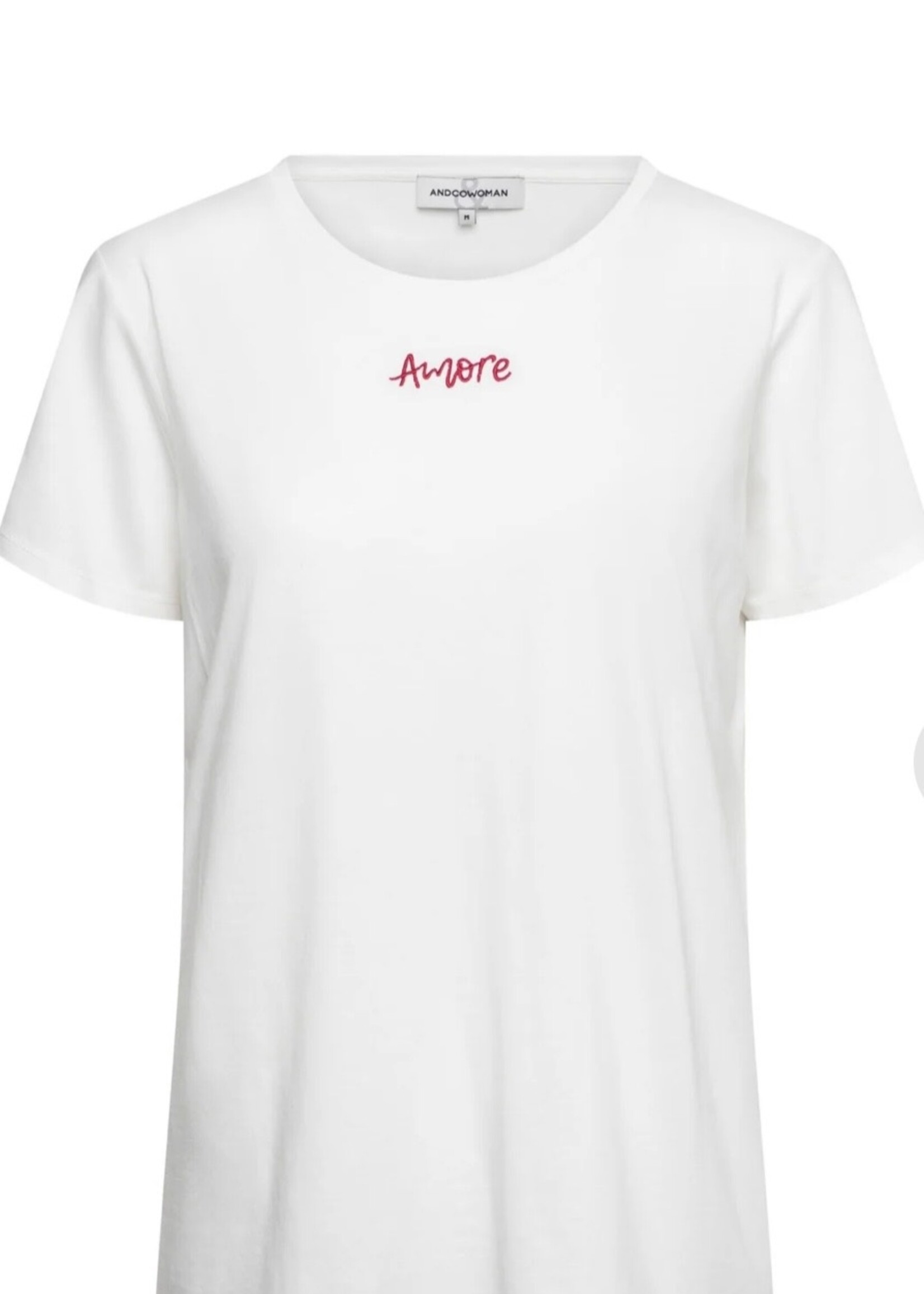&Co Woman T-shirt Amore - Offwhite Red