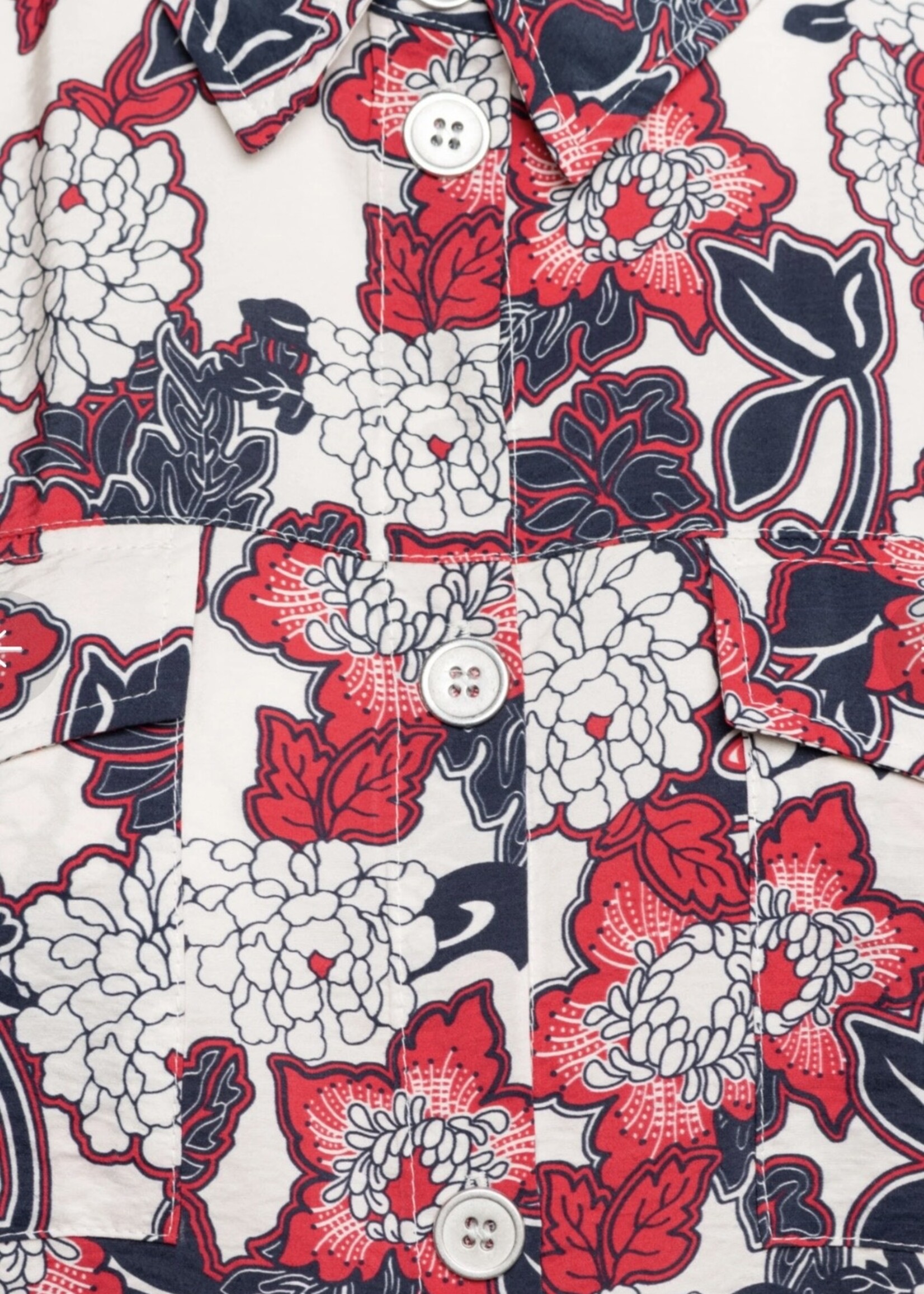 &Co Woman Jacket Blouse Margje Flower - Red Multi