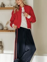 &Co Woman Broek Neomi - Navy Stripe Red
