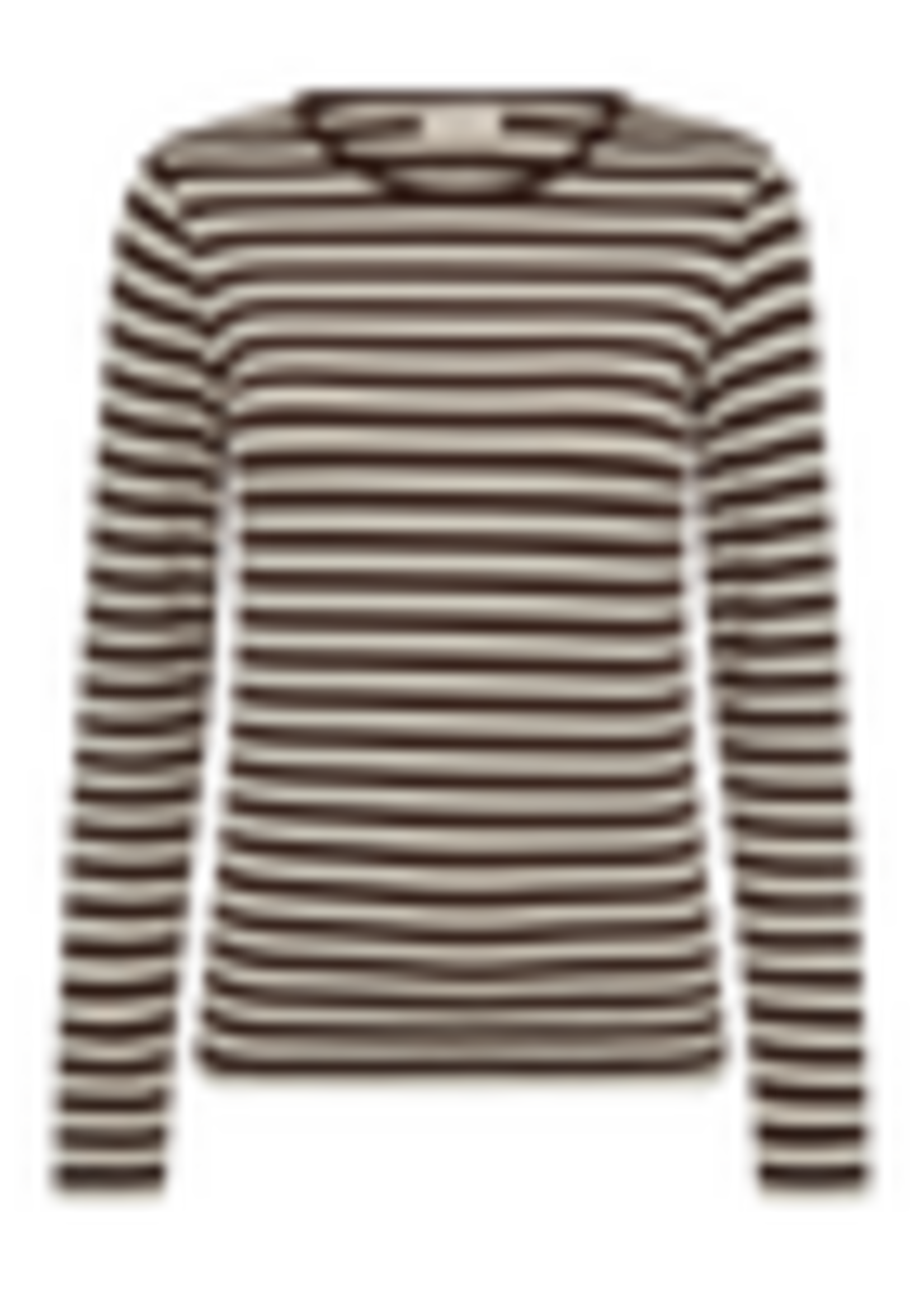 Freequent T-Shirt Liana Stipe - Coffee Offwhite