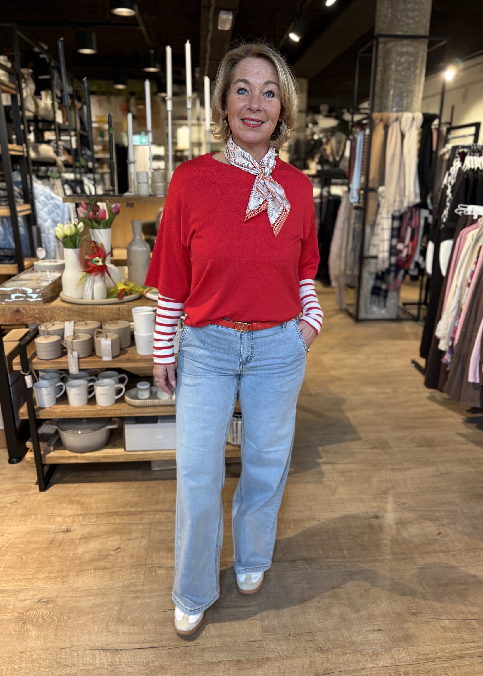 Freequent Trui Conny Plain Knit - True Red