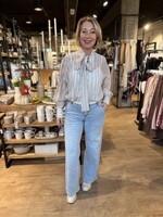 Bei ut Maril & Bei d'r Lars Blouse Forza Strik Streep - Lichtbeige