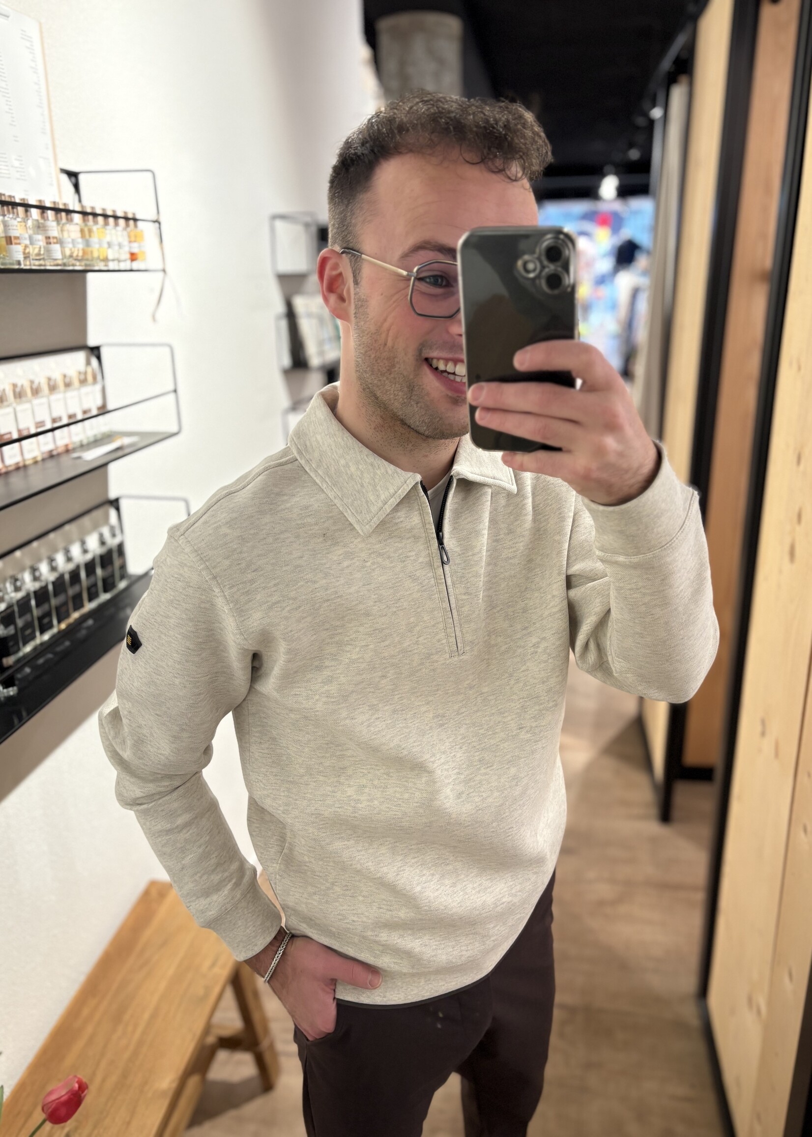 No Excess Sweater Polo Half Zip - Kit Melange