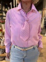 Blouse Emma Stropdas - Streep Roze
