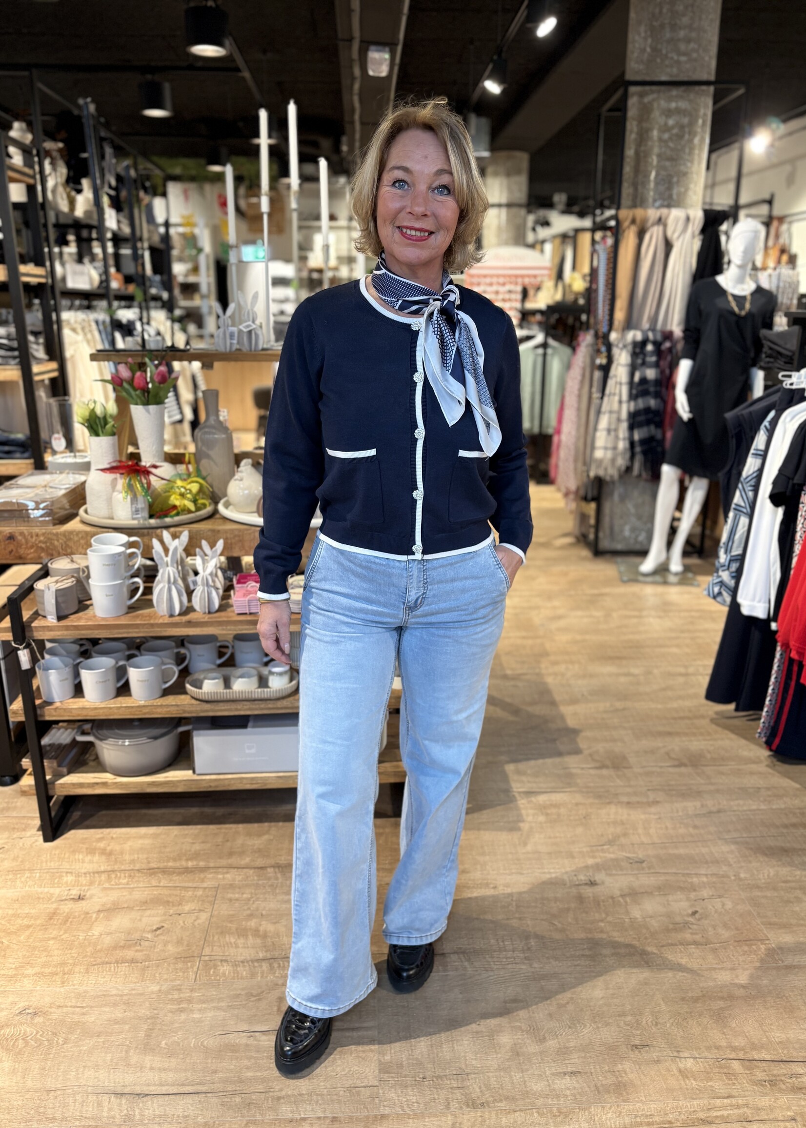 ZEZE Vest Ciku - Navy White