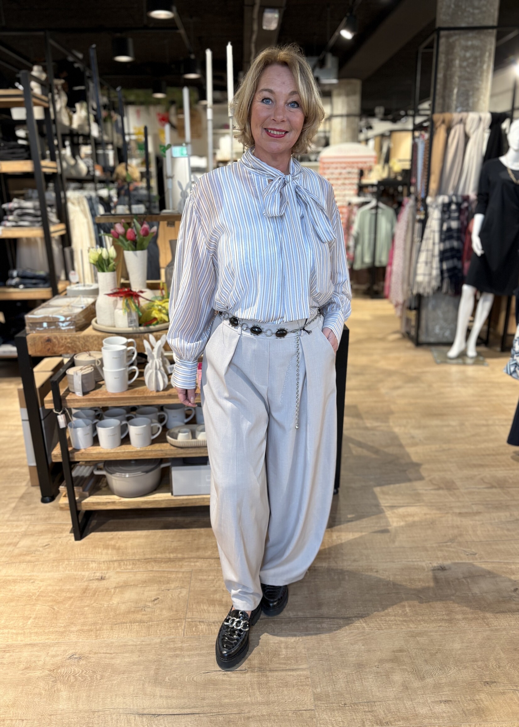 Bei ut Maril & Bei d'r Lars Blouse Forza Strik Streep - Lichtblauw