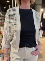 Red Button Vest Pointelle - Pebble