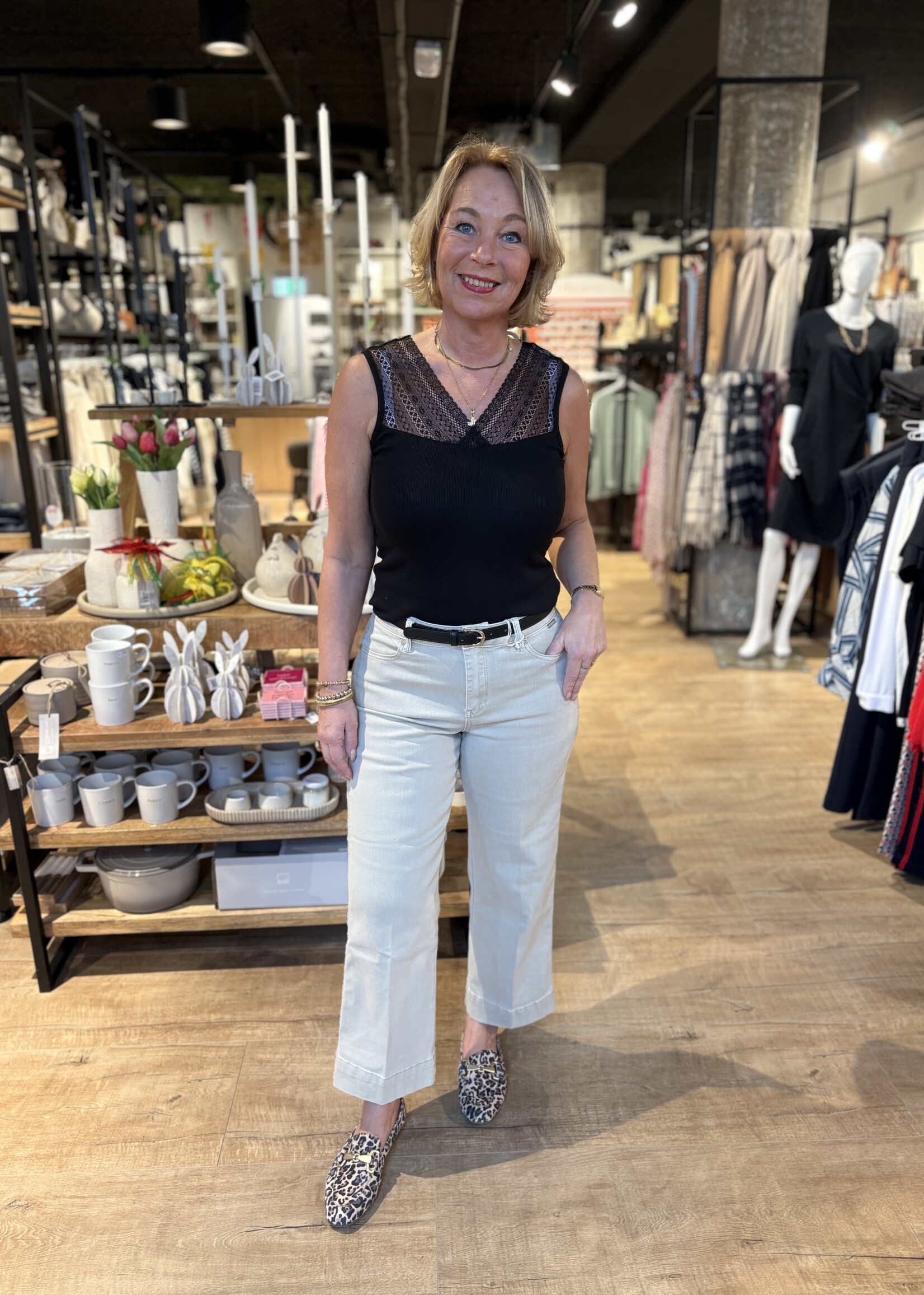 Red Button Broek Conny Stitching - Pebble