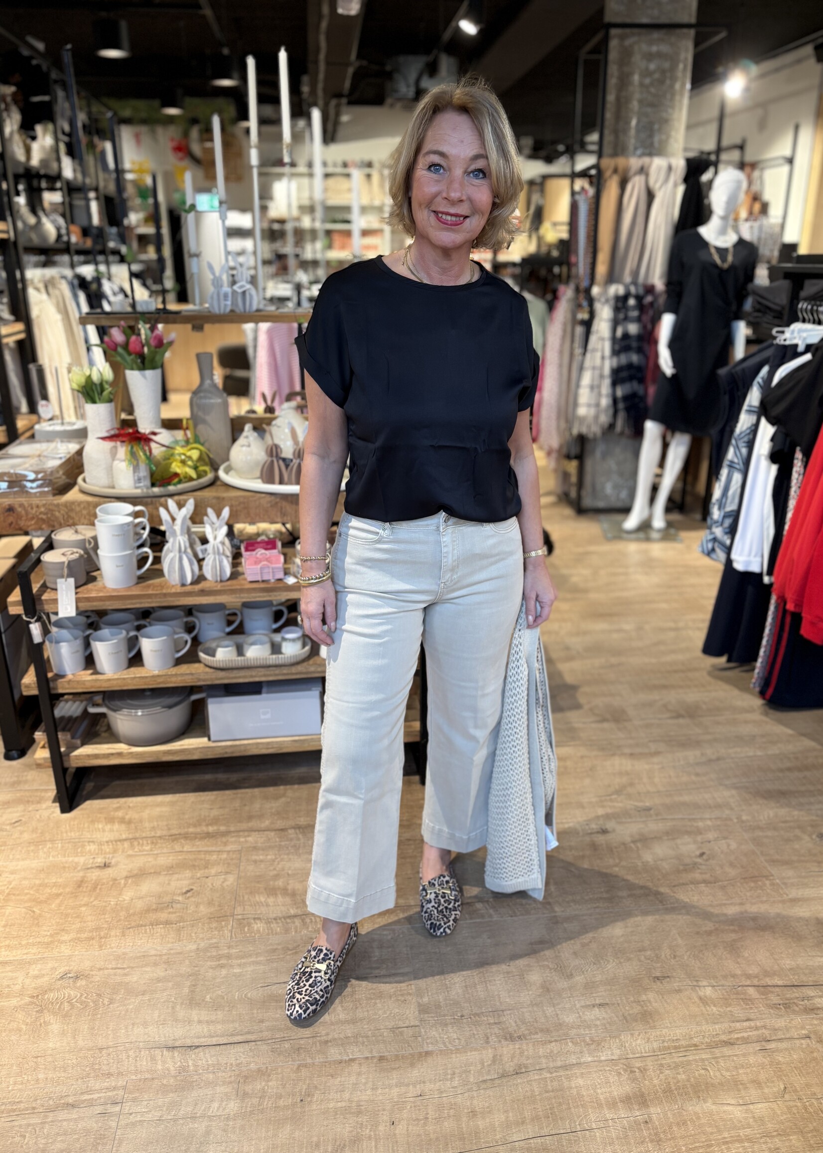 Red Button Broek Conny Stitching - Pebble