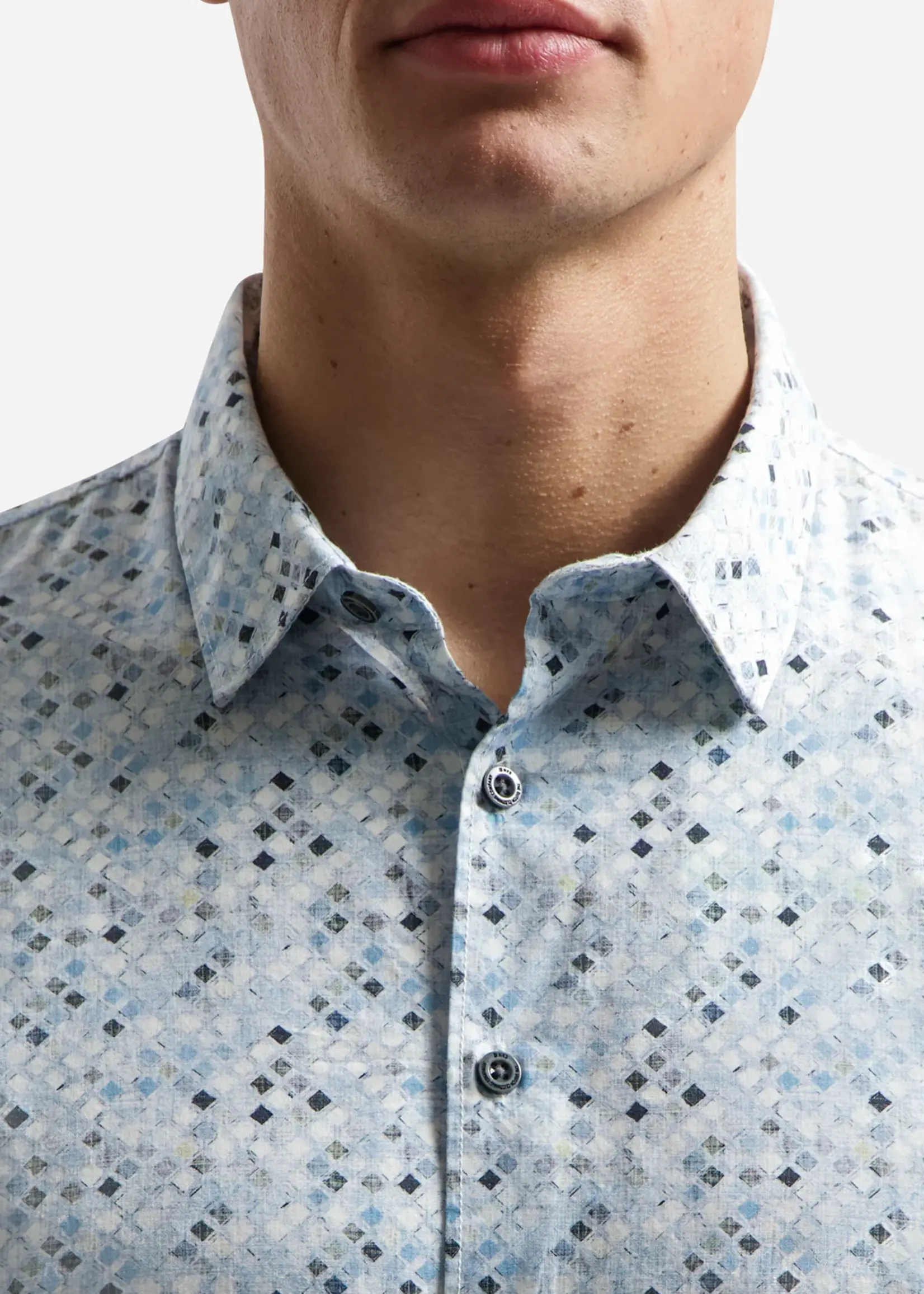 No Excess Overhemd Allover Printed - Blue