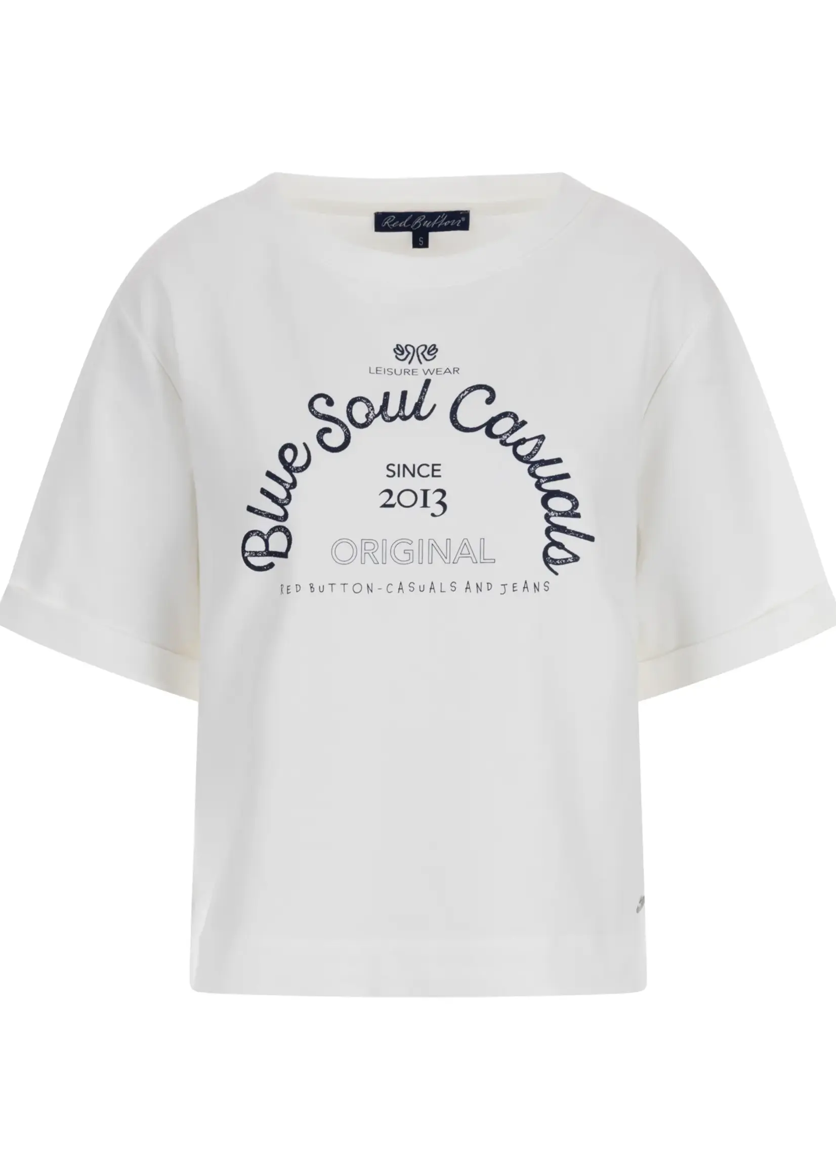 Red Button Sweater Terry Chestpint - Offwhite Darkblue