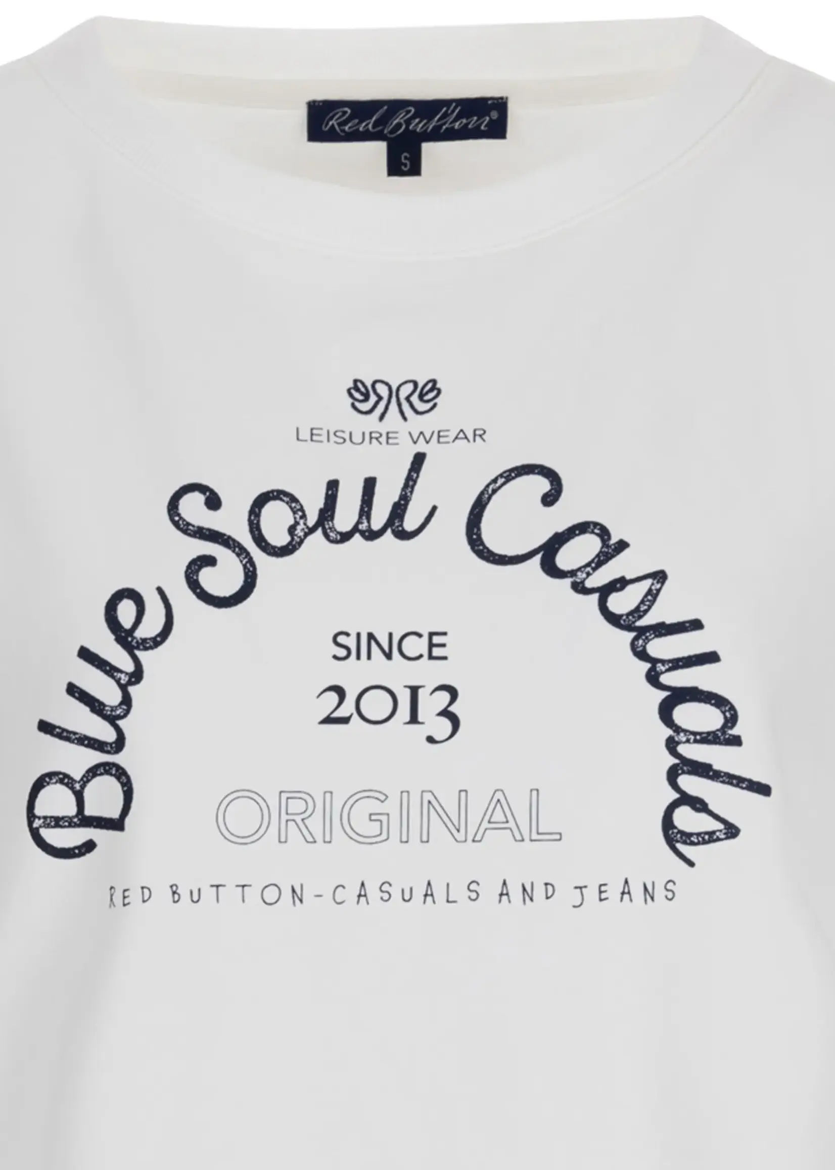 Red Button Sweater Terry Chestpint - Offwhite Darkblue