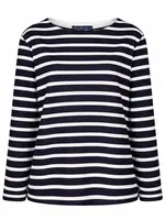 Red Button Long Sleeve Terry Stripe - Darkblue