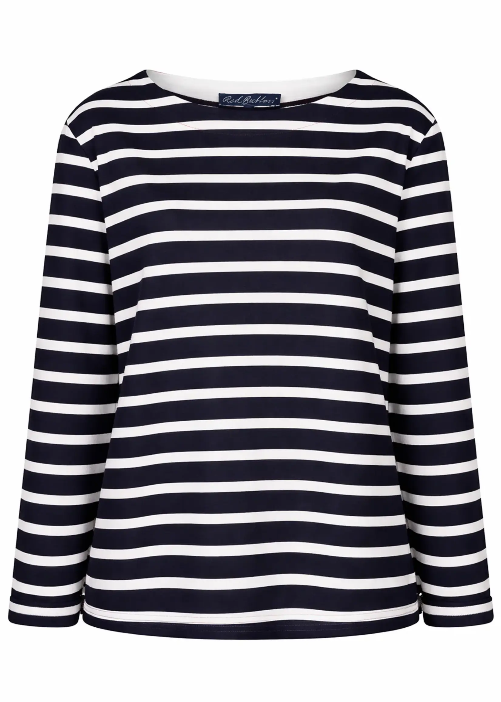 Red Button Long Sleeve Terry Stripe - Darkblue