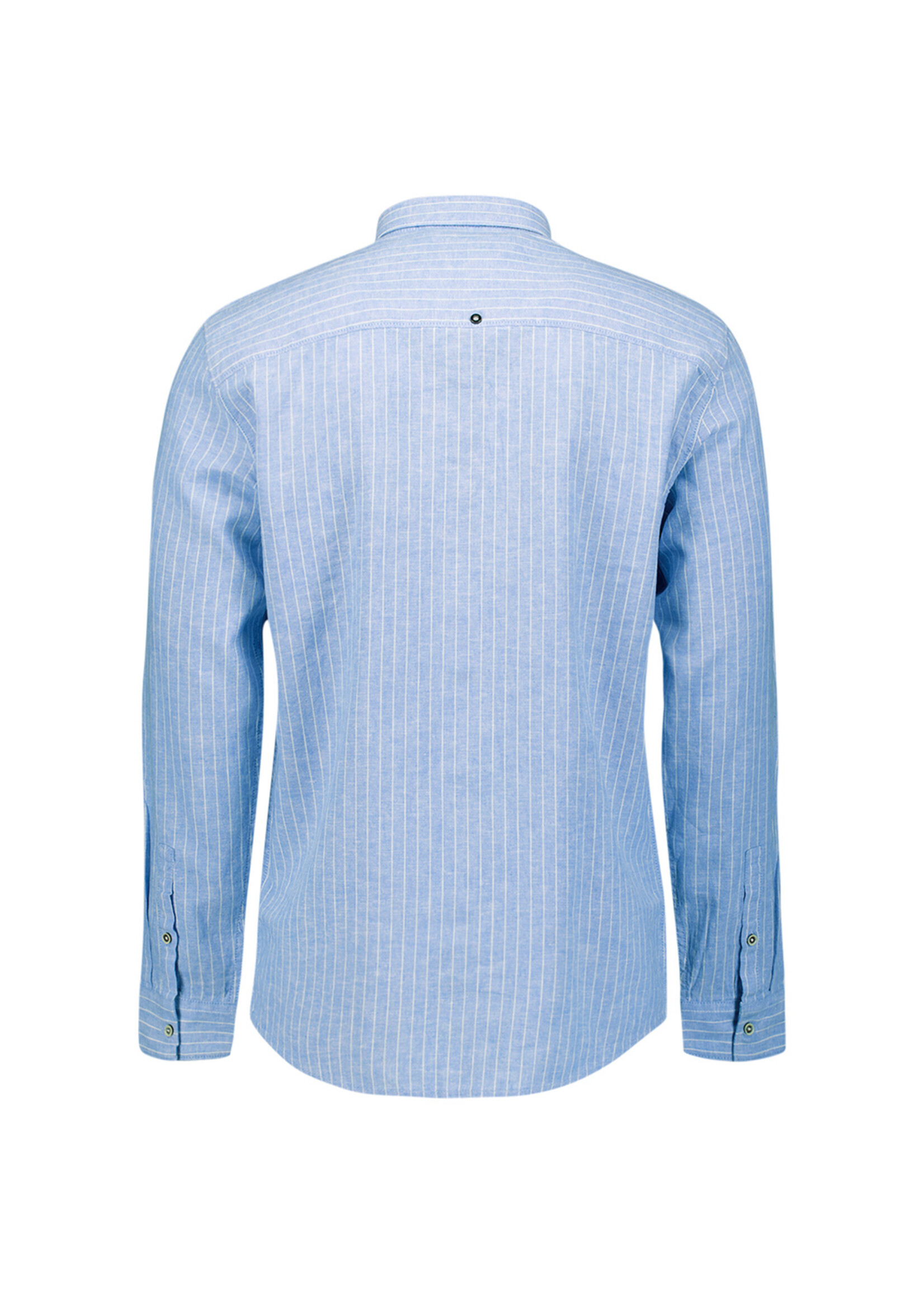 No Excess Overhemd Vertical Stripe Linen - Blue