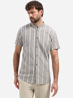 No Excess Overhemd Korte Mouw Linen Stripe - Blue